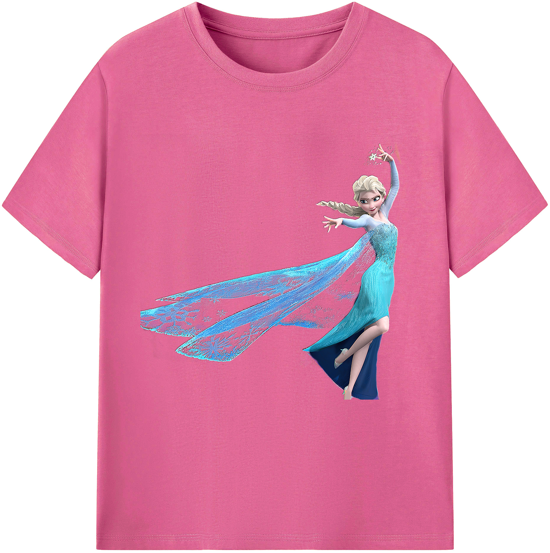 （画像用） アナと雪の女王 アンナ エルサ Frozen Anna Elsa レディースカジュアルプリントTシャツ（綿100％）