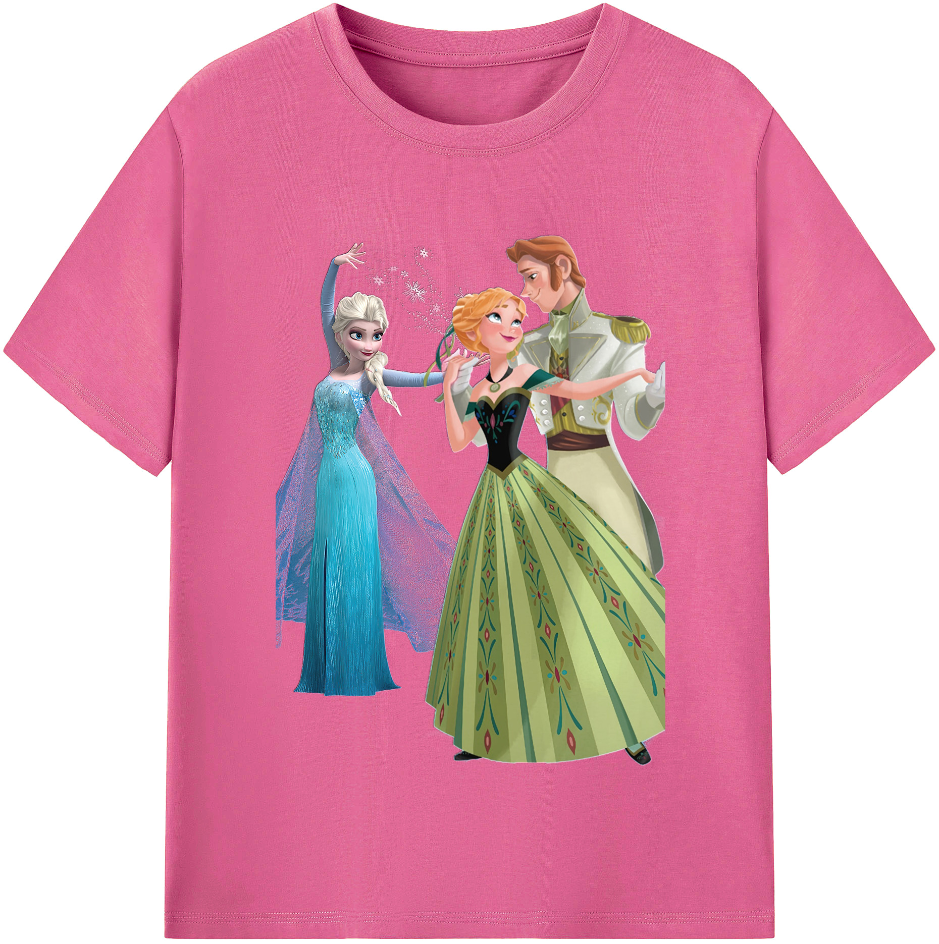 （画像用） アナと雪の女王 アンナ エルサ Frozen Anna Elsa レディースカジュアルプリントTシャツ（綿100％）