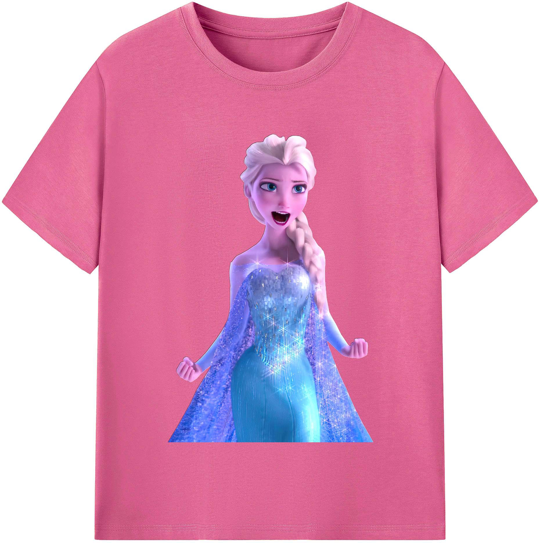 （画像用） アナと雪の女王 アンナ エルサ Frozen Anna Elsa レディースカジュアルプリントTシャツ（綿100％）