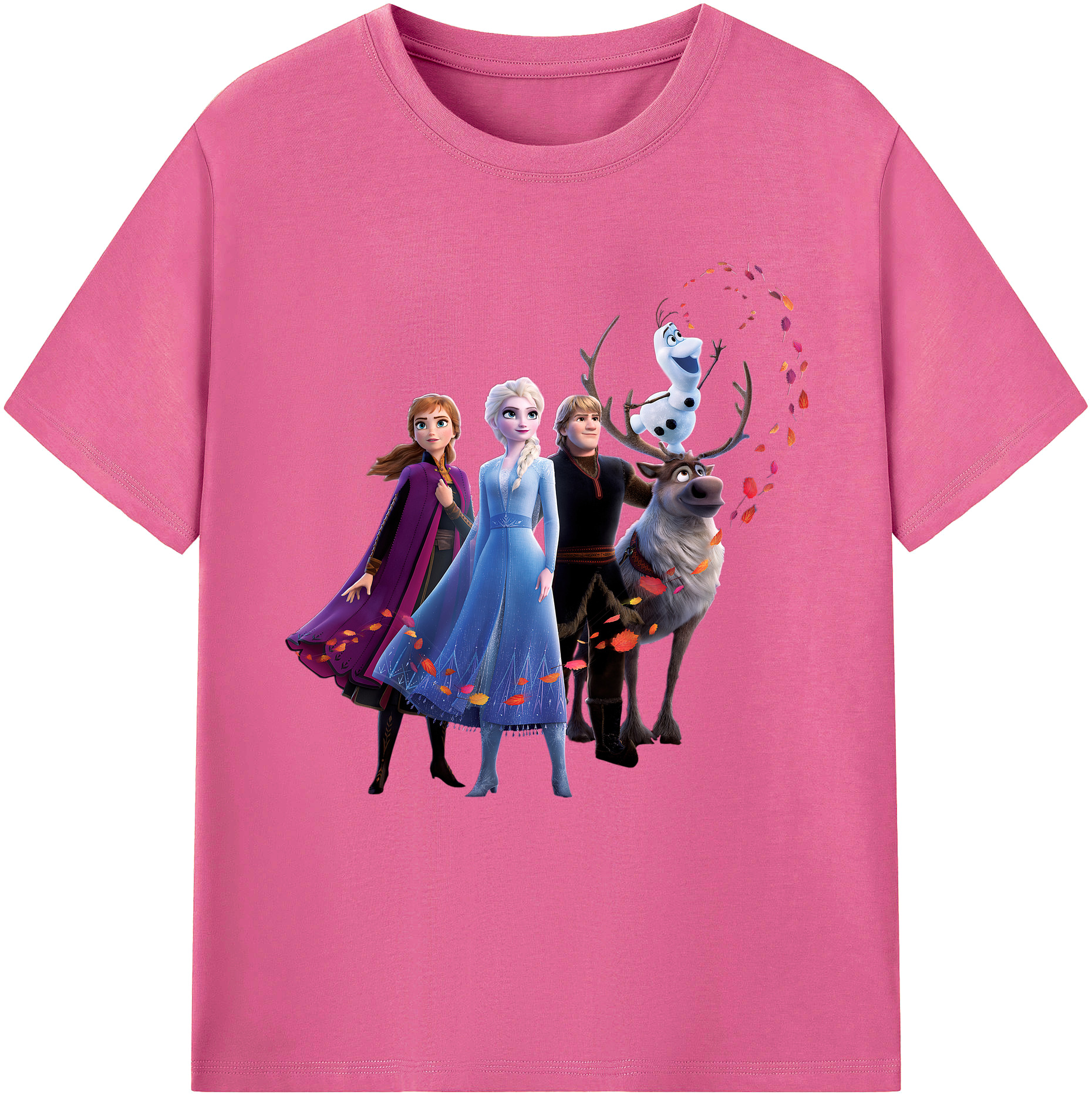 （画像用） アナと雪の女王 アンナ エルサ Frozen Anna Elsa レディースカジュアルプリントTシャツ（綿100％）