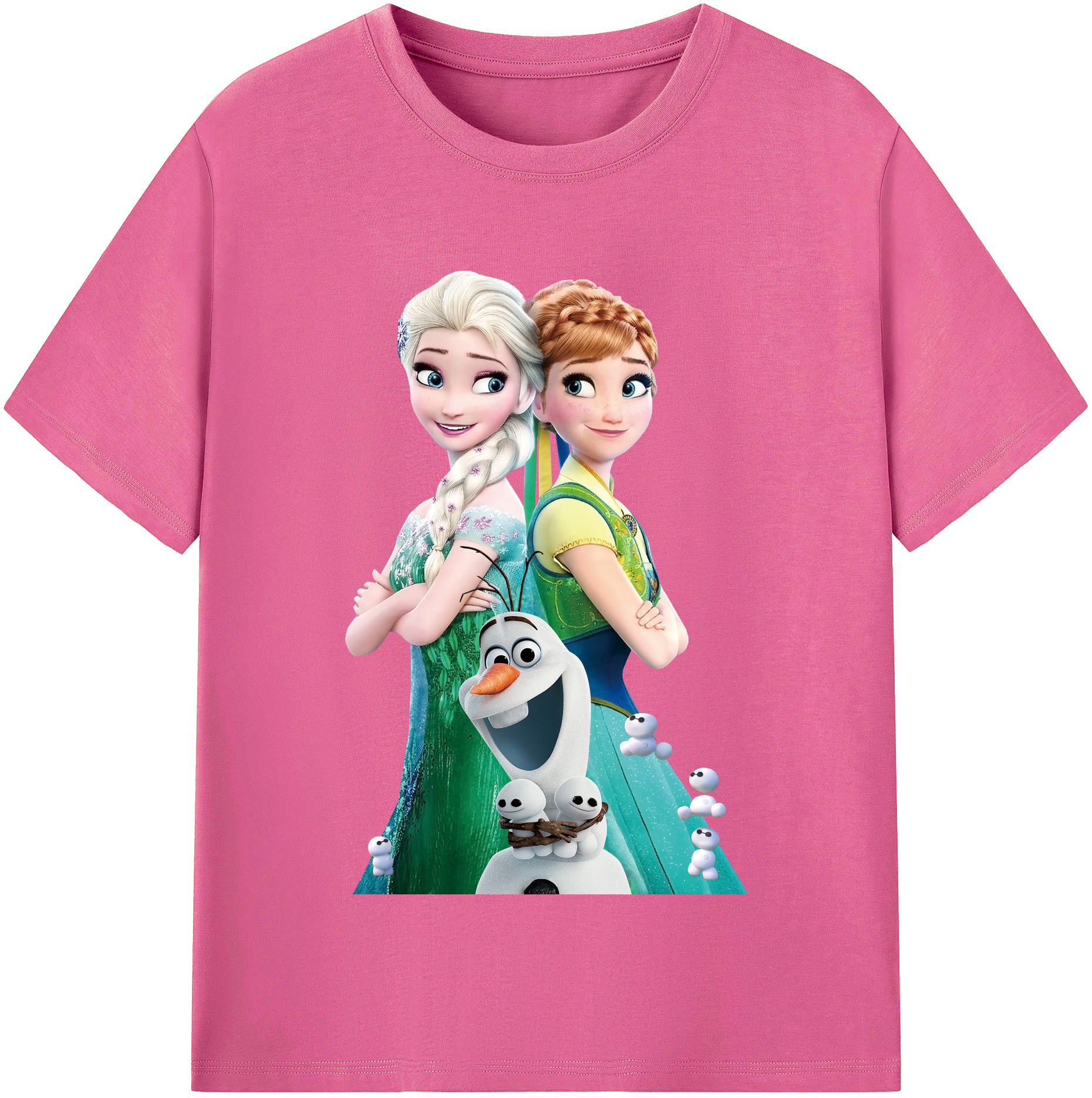 （画像用） アナと雪の女王 アンナ エルサ Frozen Anna Elsa レディースカジュアルプリントTシャツ（綿100％）