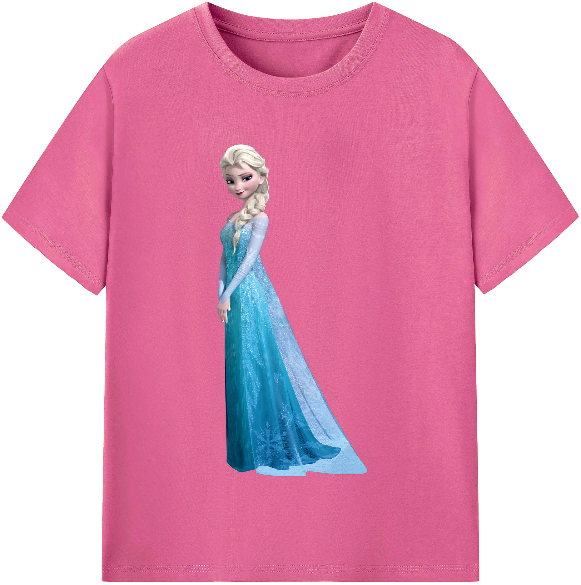 （画像用） アナと雪の女王 アンナ エルサ Frozen Anna Elsa レディースカジュアルプリントTシャツ（綿100％）