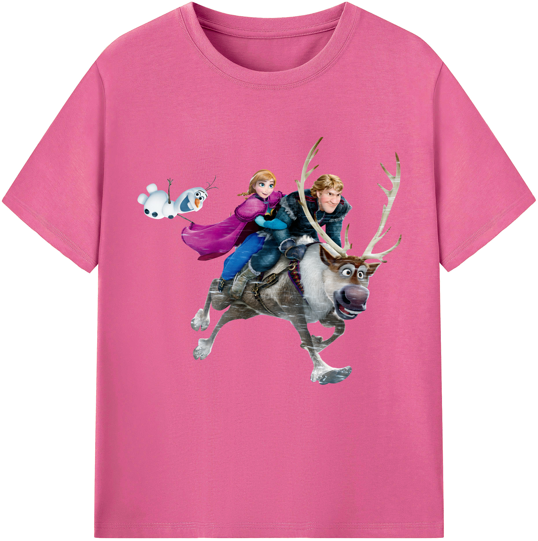 （画像用） アナと雪の女王 アンナ エルサ Frozen Anna Elsa レディースカジュアルプリントTシャツ（綿100％）