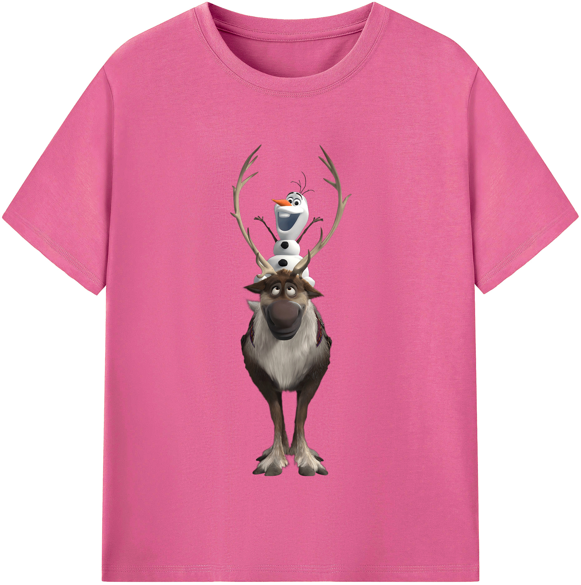 （画像用） アナと雪の女王 アンナ エルサ Frozen Anna Elsa レディースカジュアルプリントTシャツ（綿100％）