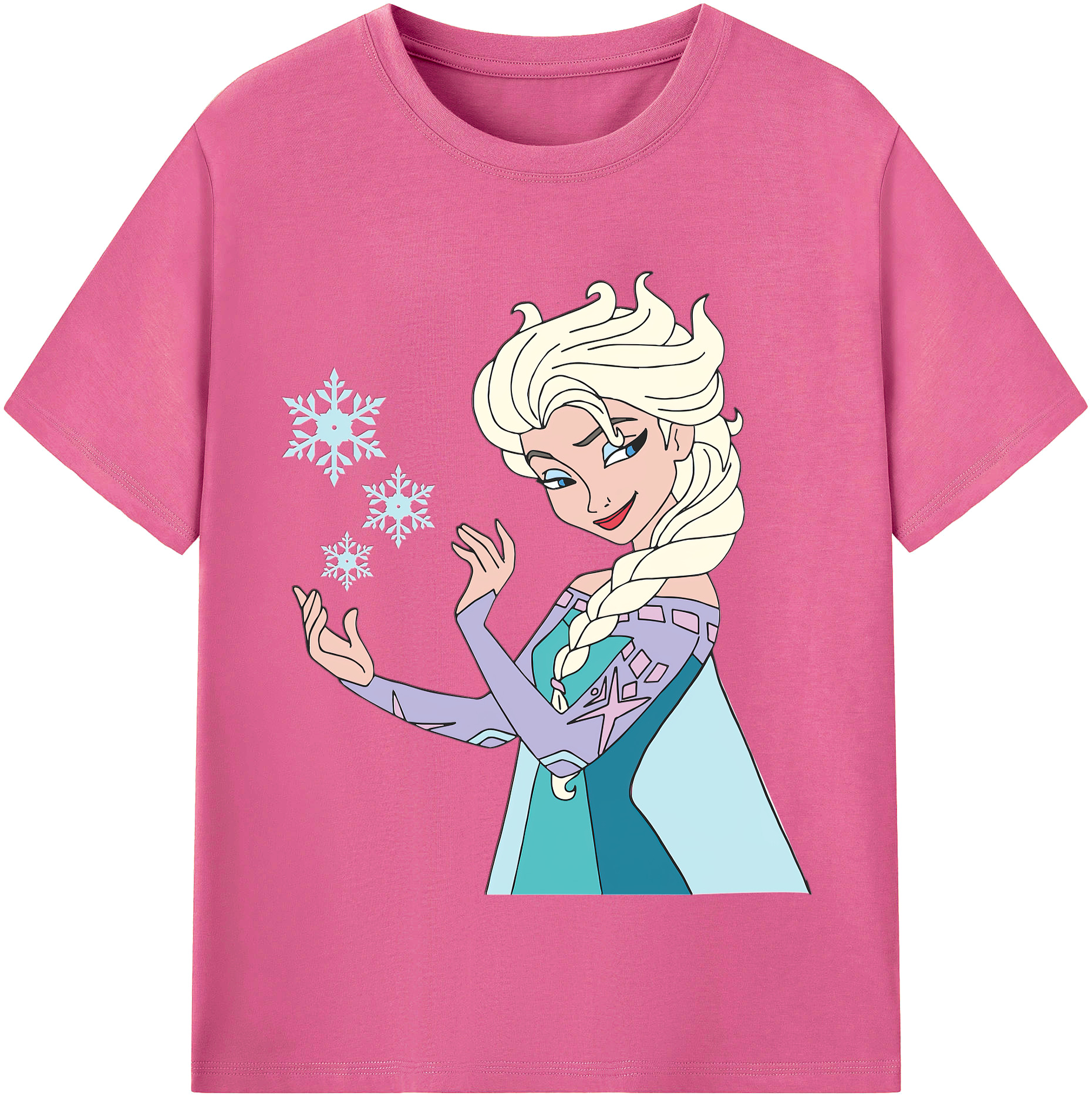 （画像用） アナと雪の女王 アンナ エルサ Frozen Anna Elsa レディースカジュアルプリントTシャツ（綿100％）