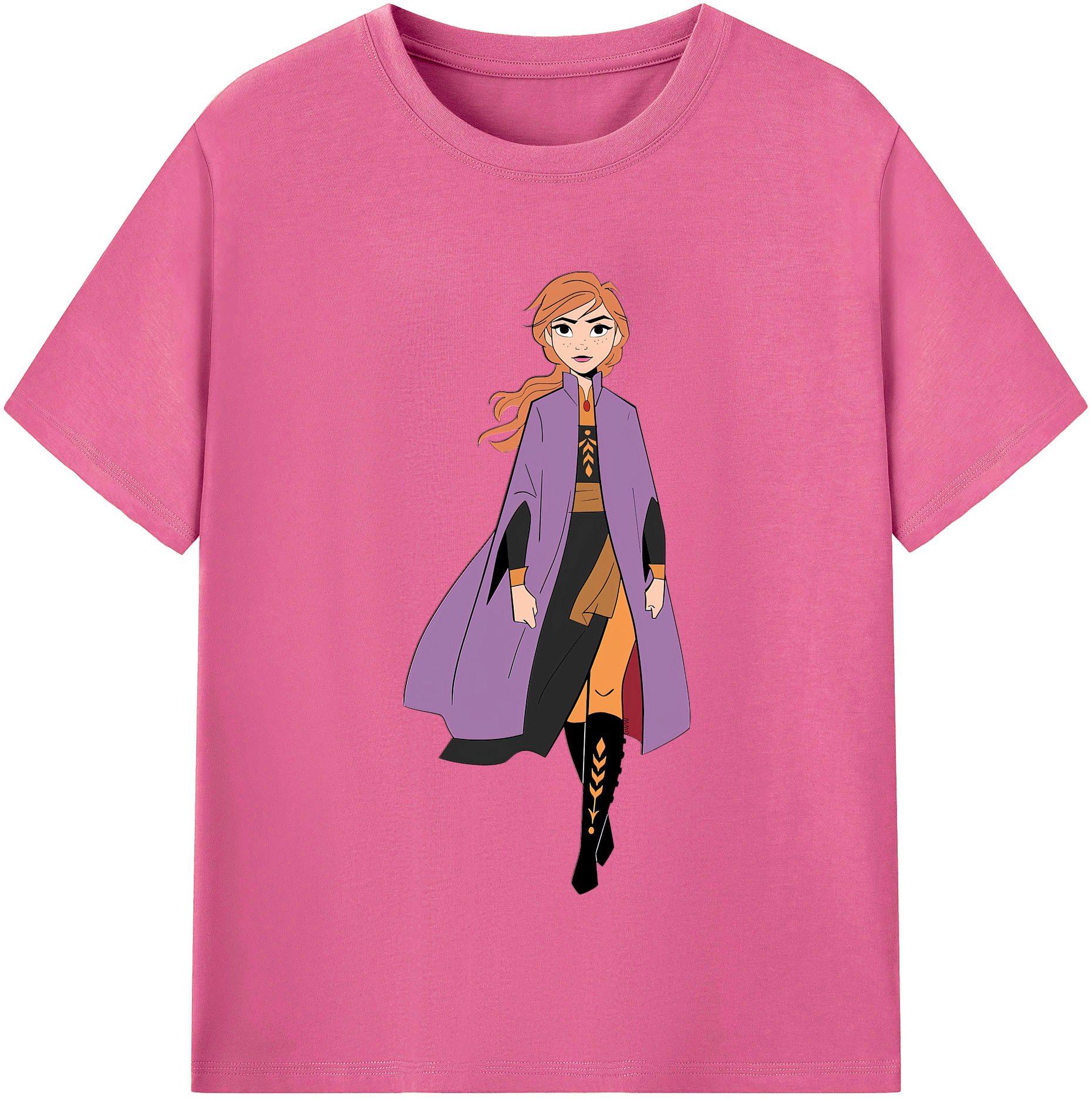 （画像用） アナと雪の女王 アンナ エルサ Frozen Anna Elsa レディースカジュアルプリントTシャツ（綿100％）