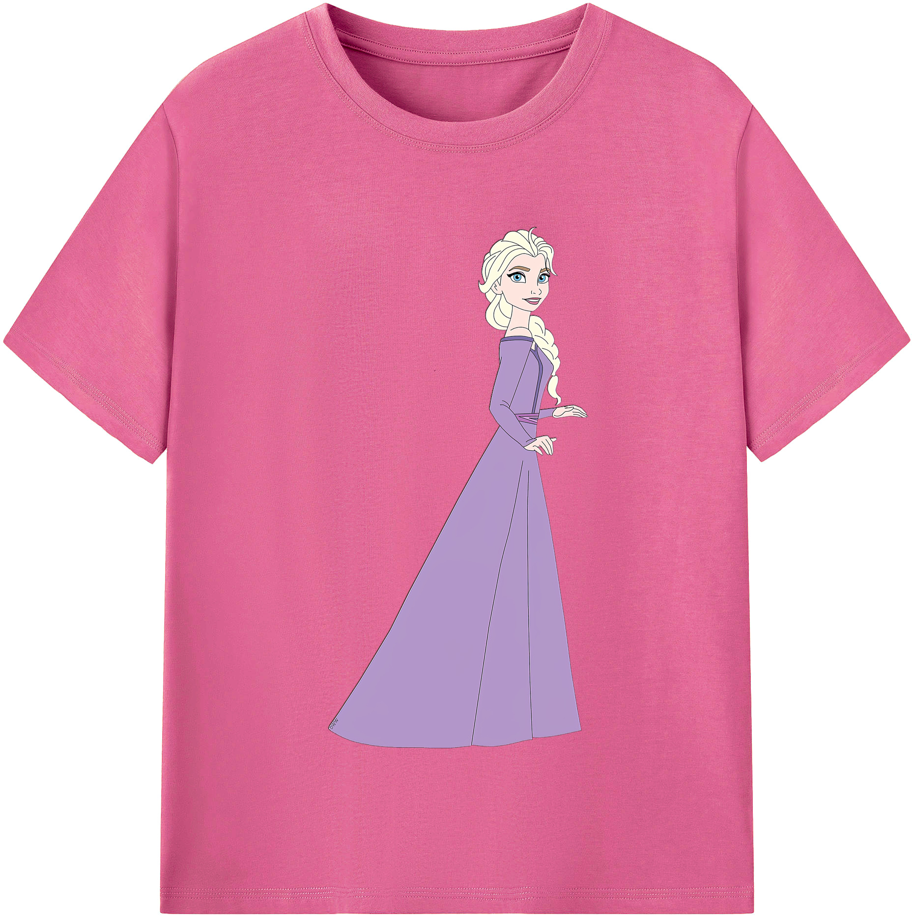 （画像用） アナと雪の女王 アンナ エルサ Frozen Anna Elsa レディースカジュアルプリントTシャツ（綿100％）