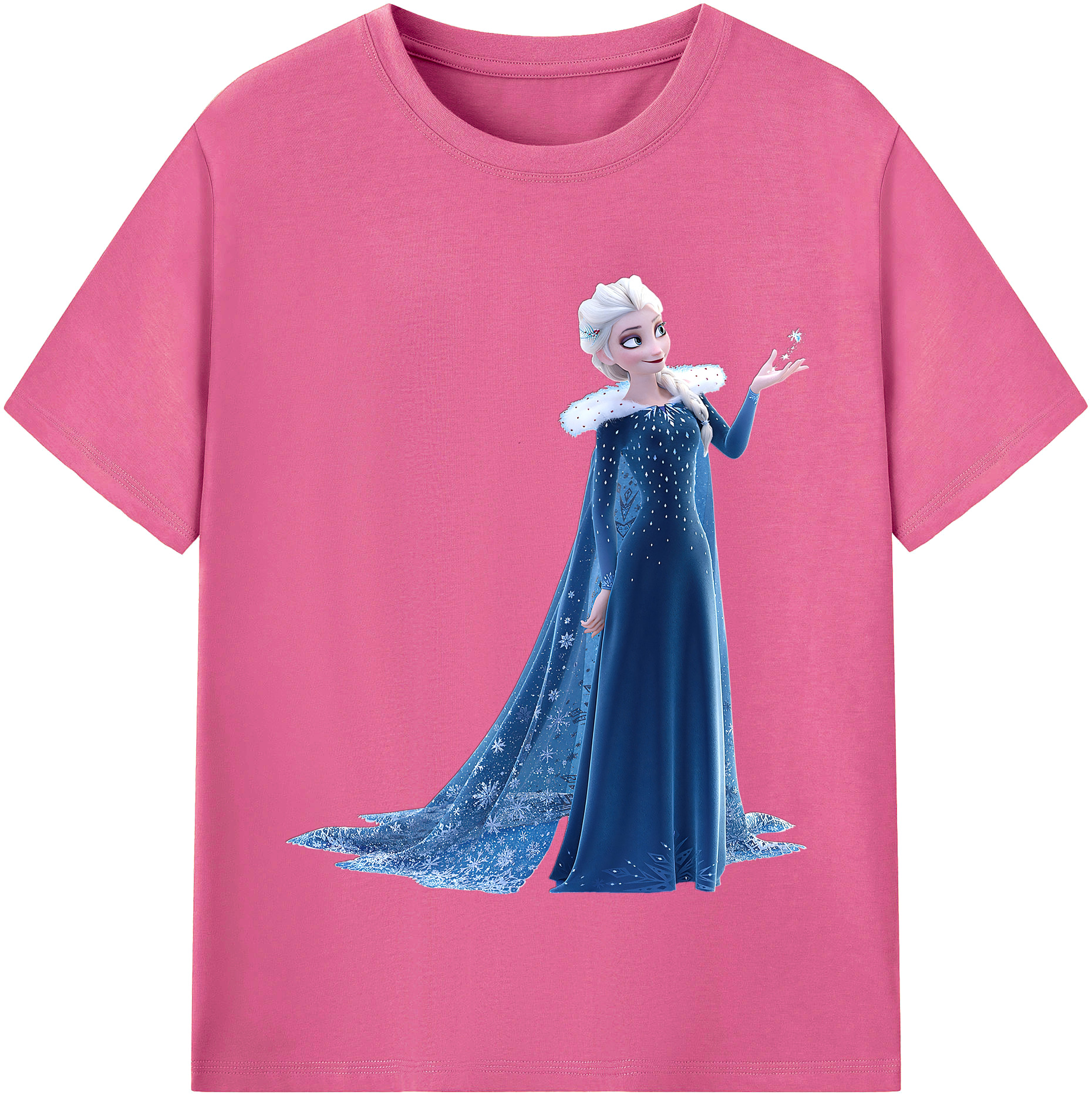 （画像用） アナと雪の女王 アンナ エルサ Frozen Anna Elsa レディースカジュアルプリントTシャツ（綿100％）