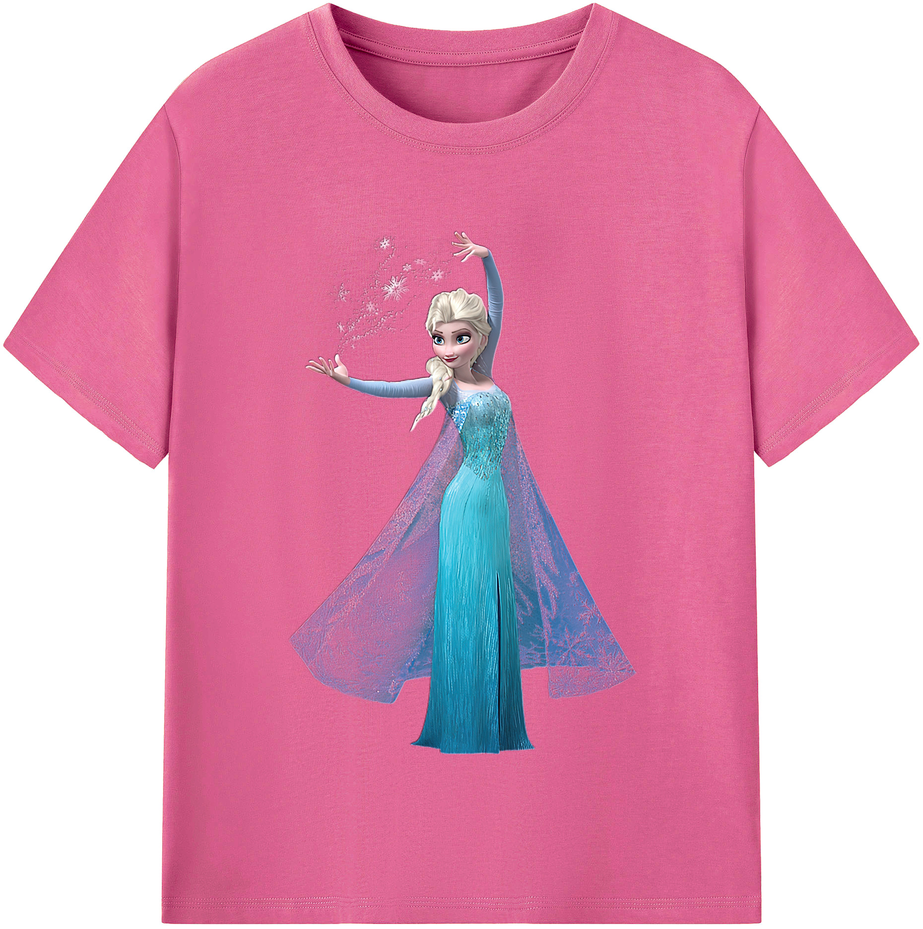 （画像用） アナと雪の女王 アンナ エルサ Frozen Anna Elsa レディースカジュアルプリントTシャツ（綿100％）