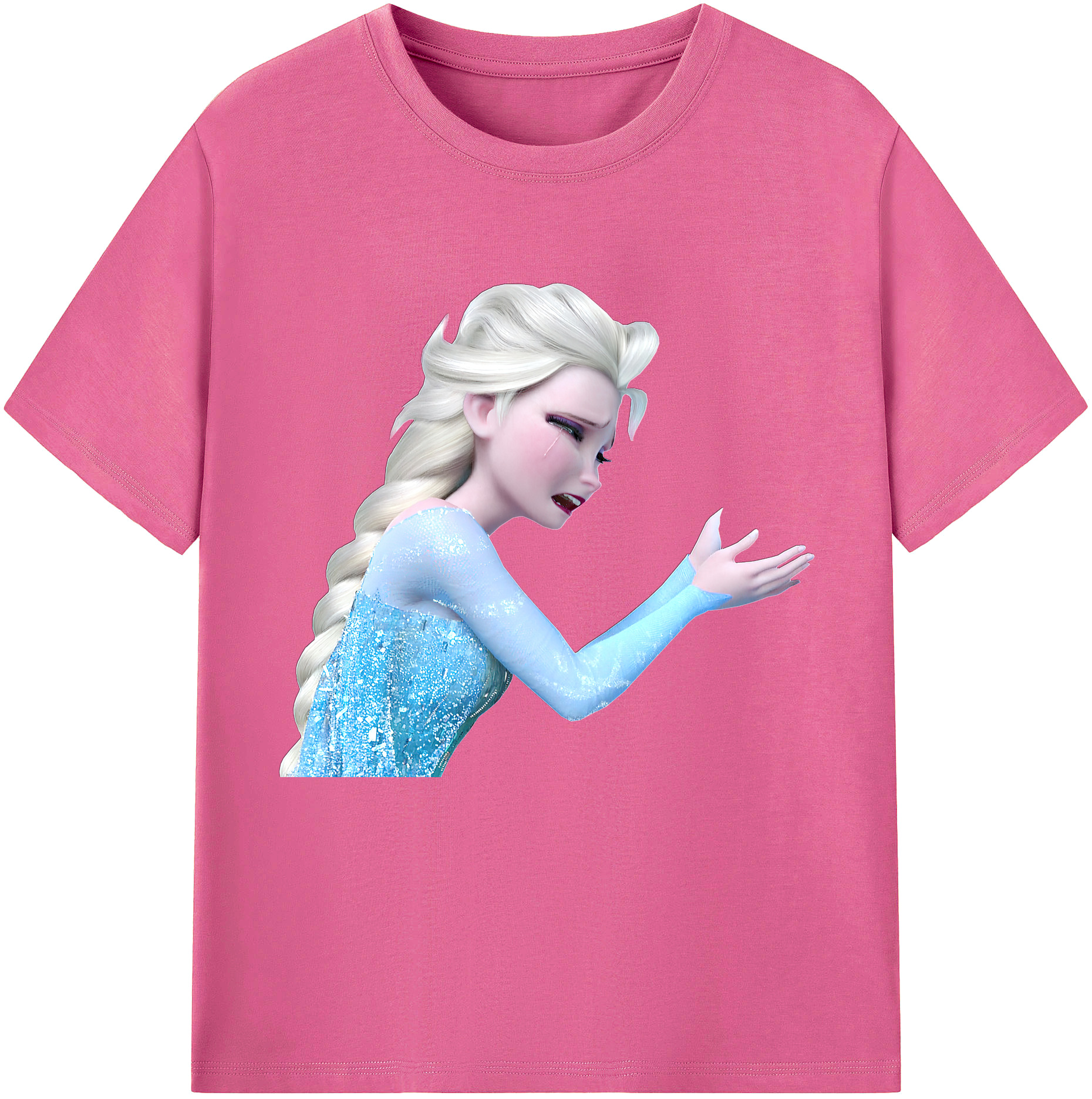 （画像用） アナと雪の女王 アンナ エルサ Frozen Anna Elsa レディースカジュアルプリントTシャツ（綿100％）