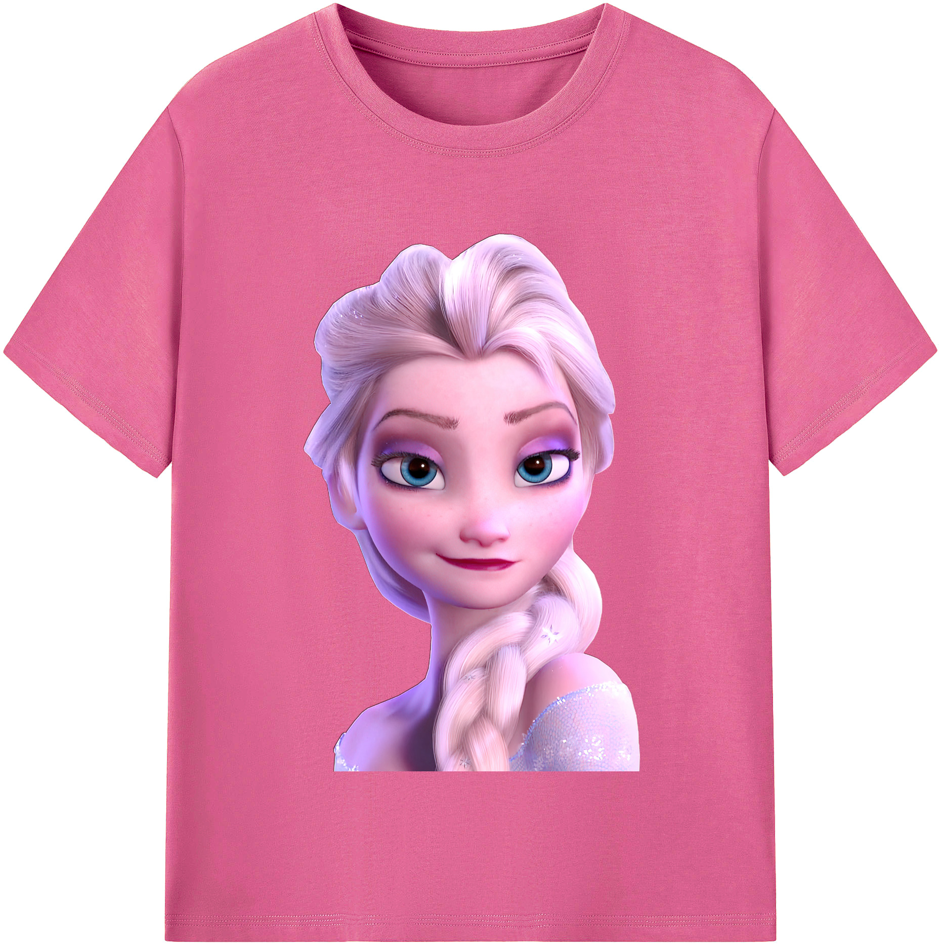 （画像用） アナと雪の女王 アンナ エルサ Frozen Anna Elsa レディースカジュアルプリントTシャツ（綿100％）