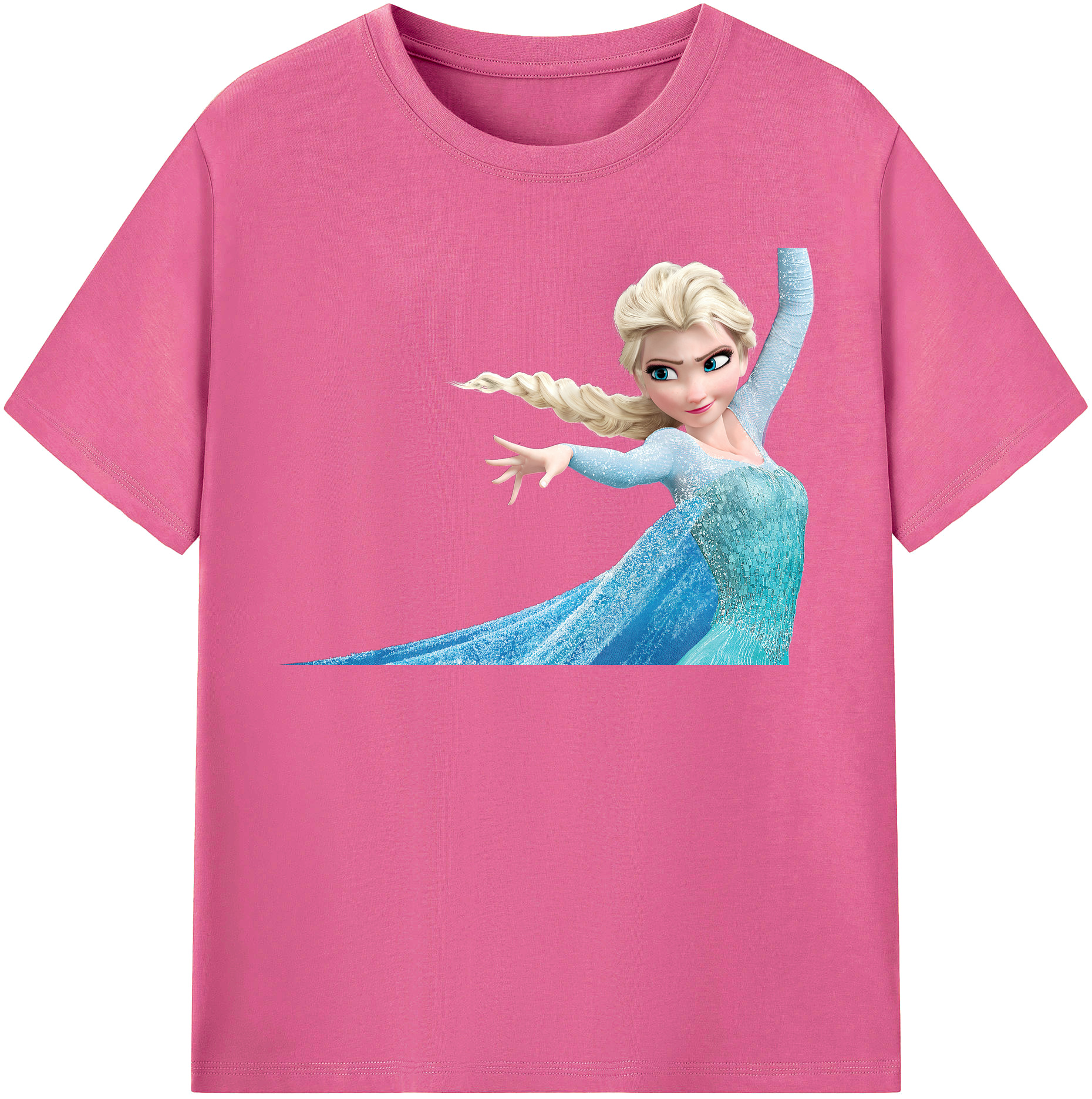 （画像用） アナと雪の女王 アンナ エルサ Frozen Anna Elsa レディースカジュアルプリントTシャツ（綿100％）
