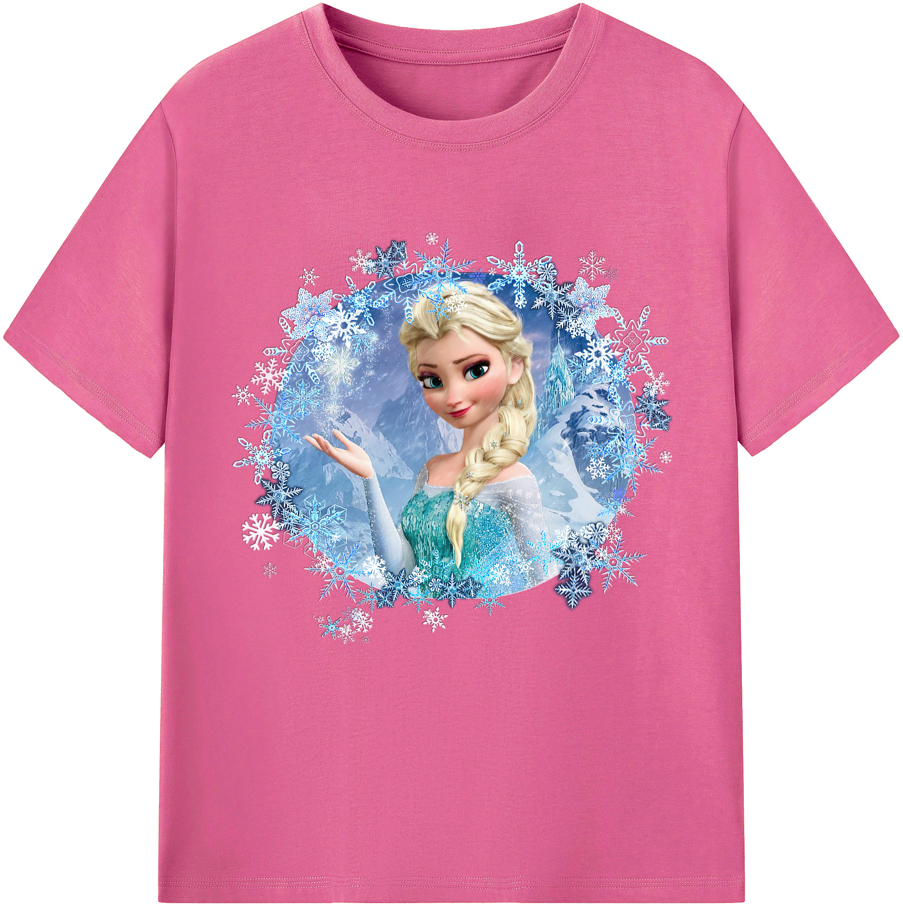 （画像用） アナと雪の女王 アンナ エルサ Frozen Anna Elsa レディースカジュアルプリントTシャツ（綿100％）