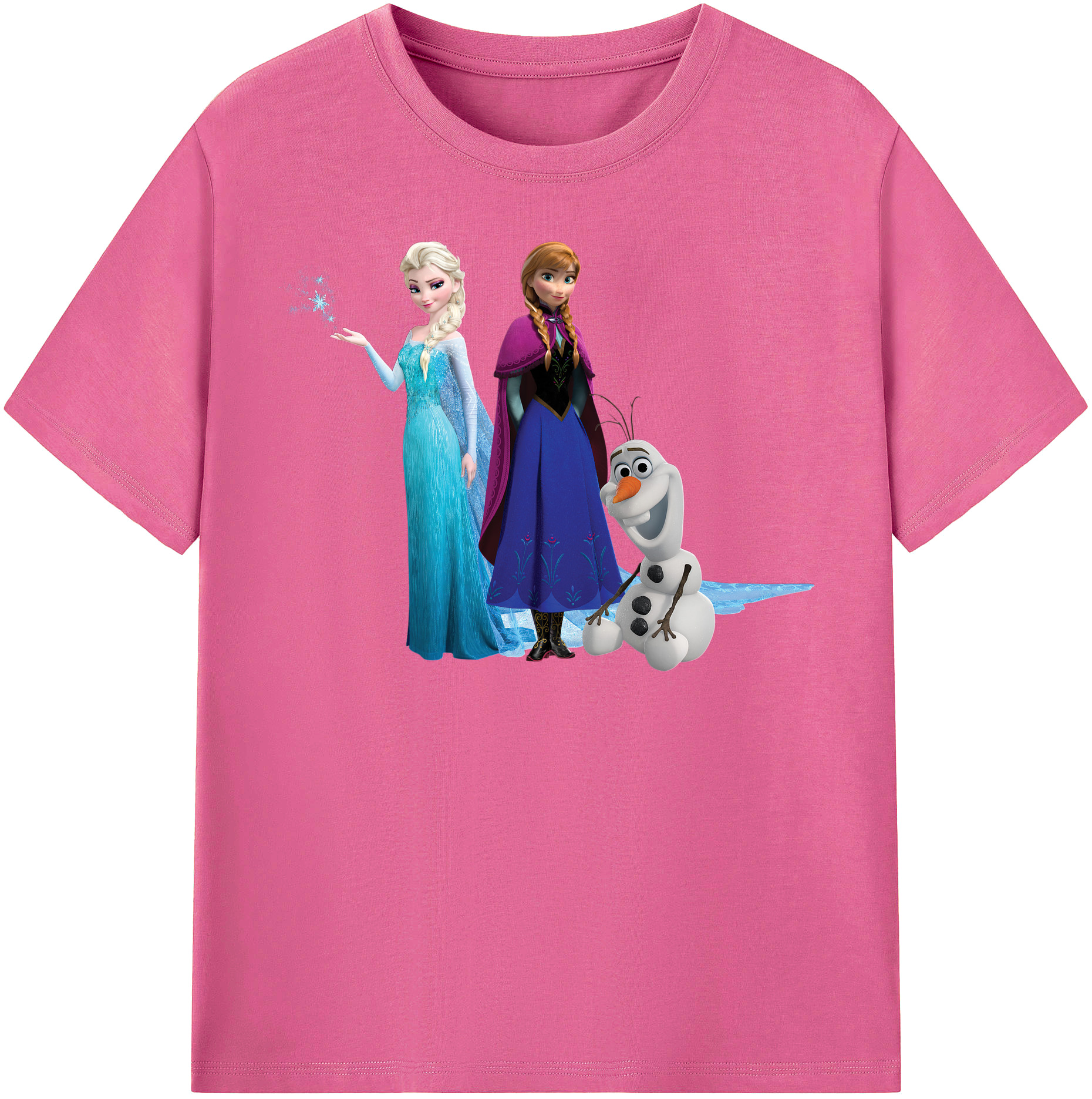 （画像用） アナと雪の女王 アンナ エルサ Frozen Anna Elsa レディースカジュアルプリントTシャツ（綿100％）
