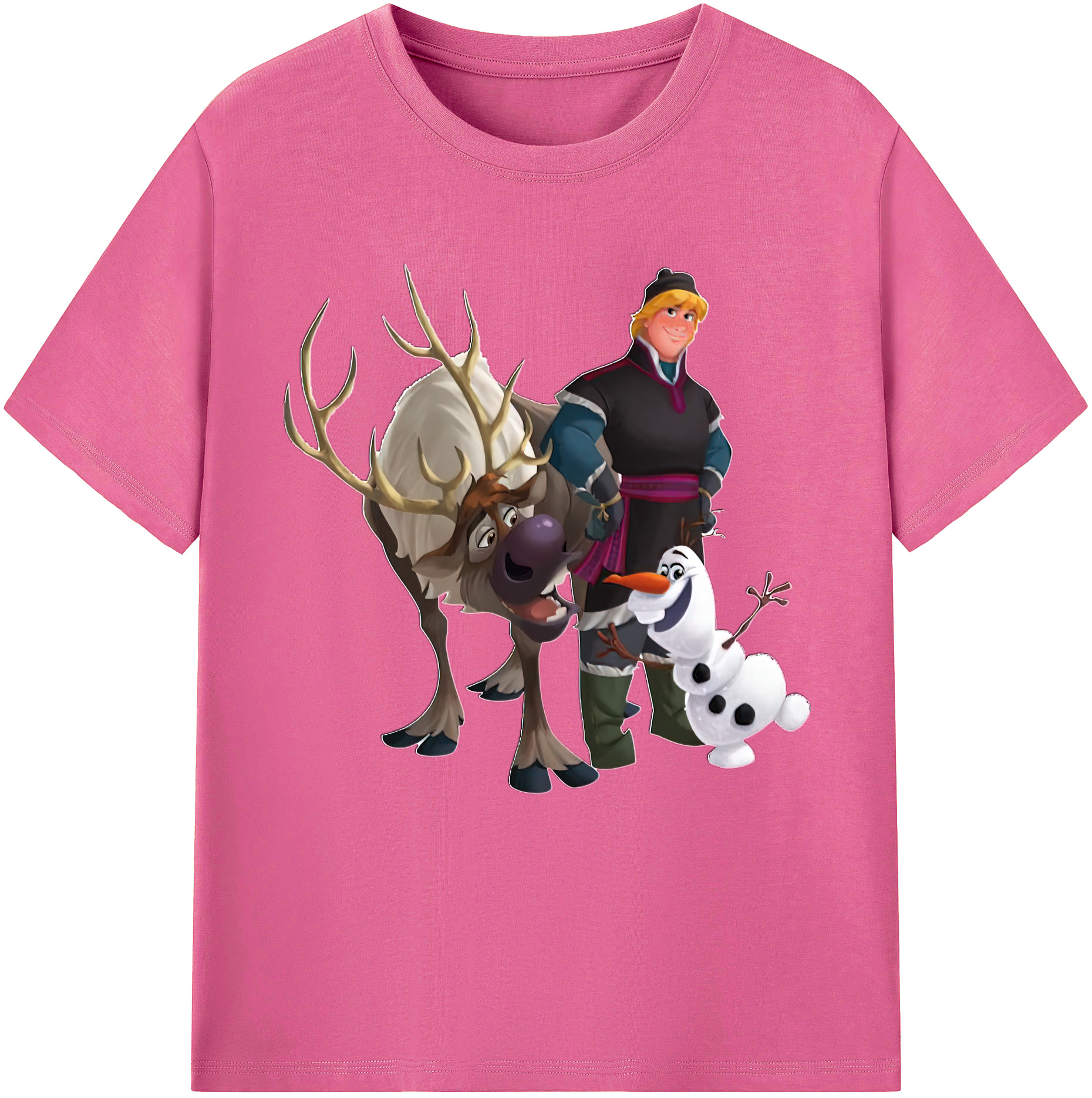 （画像用） アナと雪の女王 アンナ エルサ Frozen Anna Elsa レディースカジュアルプリントTシャツ（綿100％）