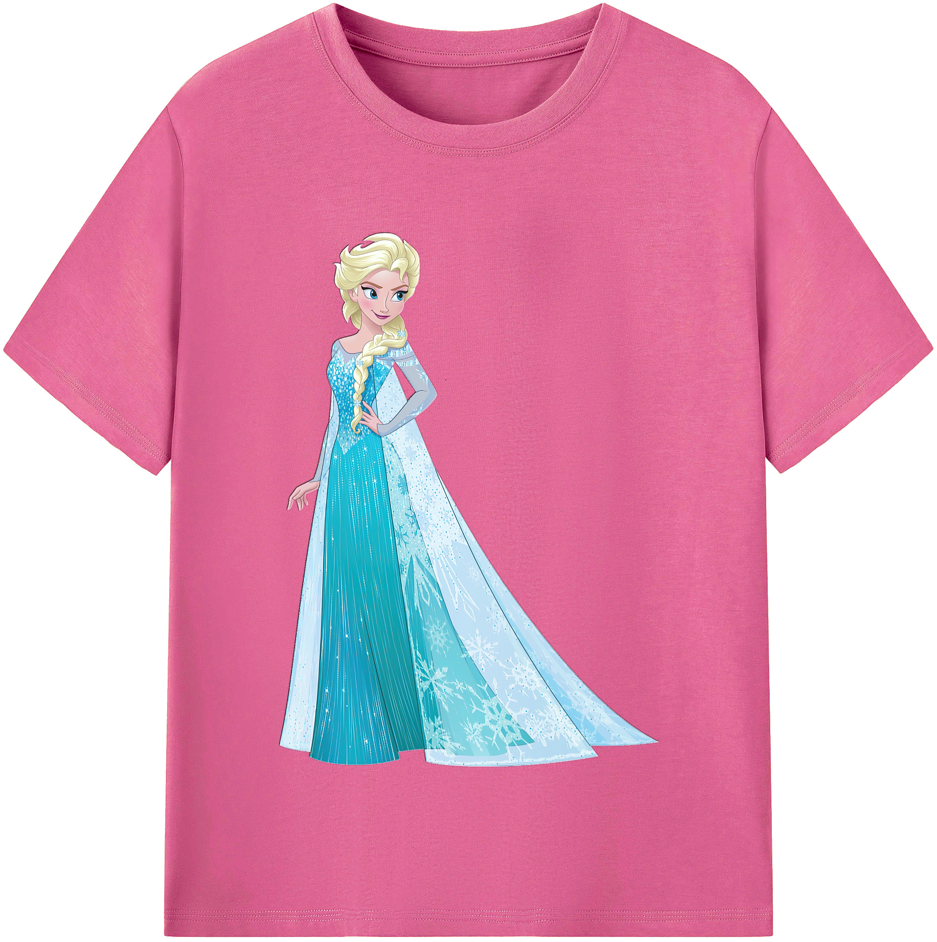 （画像用） アナと雪の女王 アンナ エルサ Frozen Anna Elsa レディースカジュアルプリントTシャツ（綿100％）