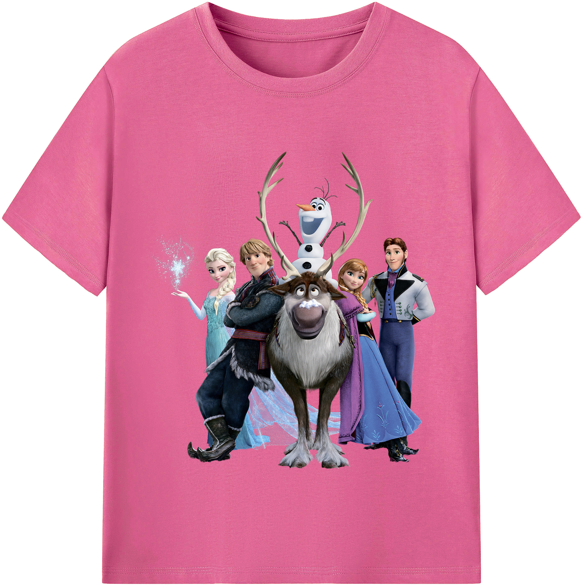 （画像用） アナと雪の女王 アンナ エルサ Frozen Anna Elsa レディースカジュアルプリントTシャツ（綿100％）