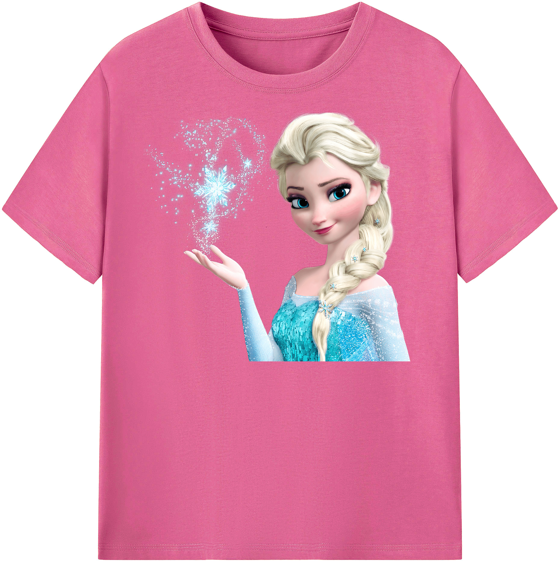 （画像用） アナと雪の女王 アンナ エルサ Frozen Anna Elsa レディースカジュアルプリントTシャツ（綿100％）