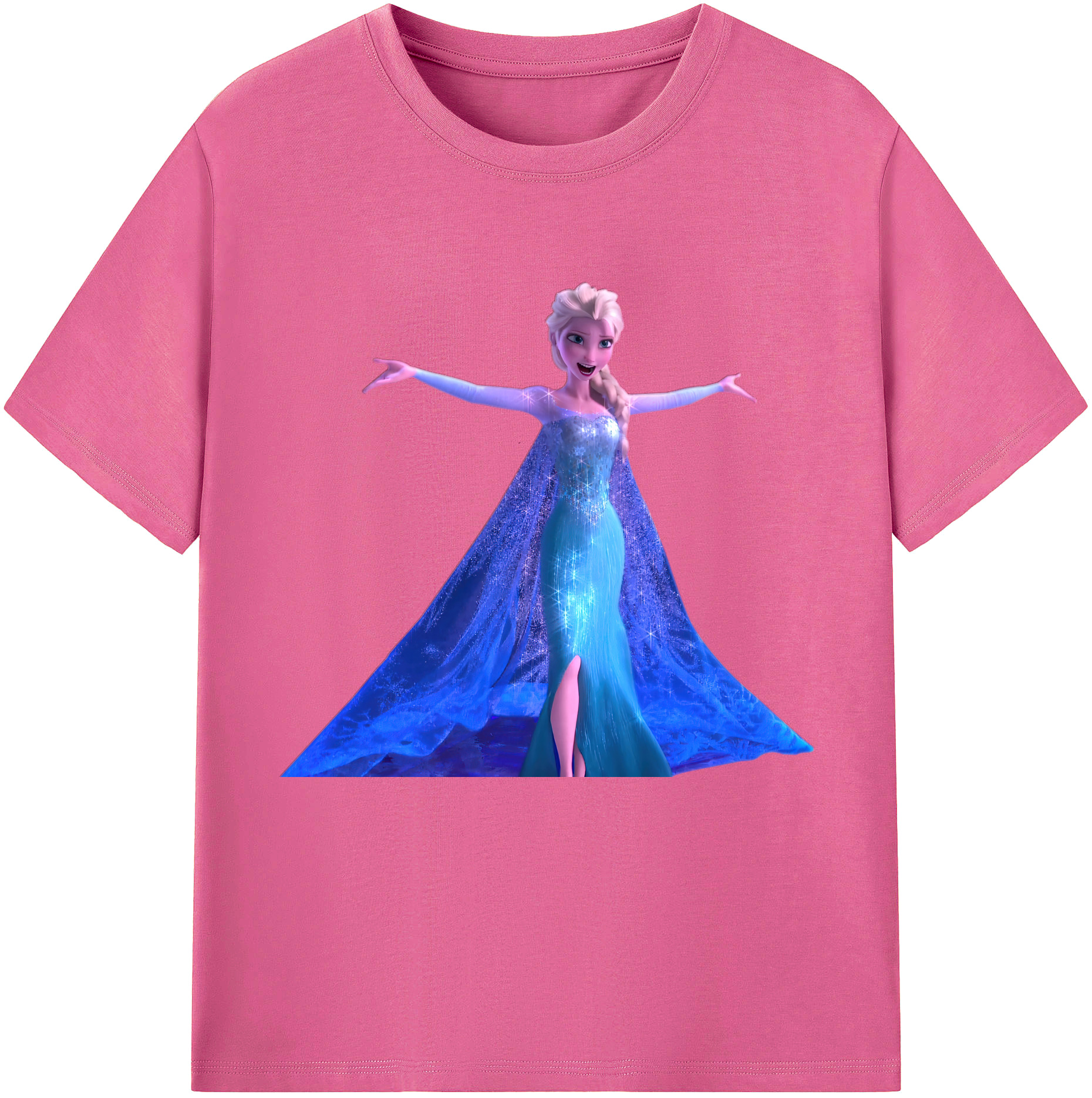 （画像用） アナと雪の女王 アンナ エルサ Frozen Anna Elsa レディースカジュアルプリントTシャツ（綿100％）