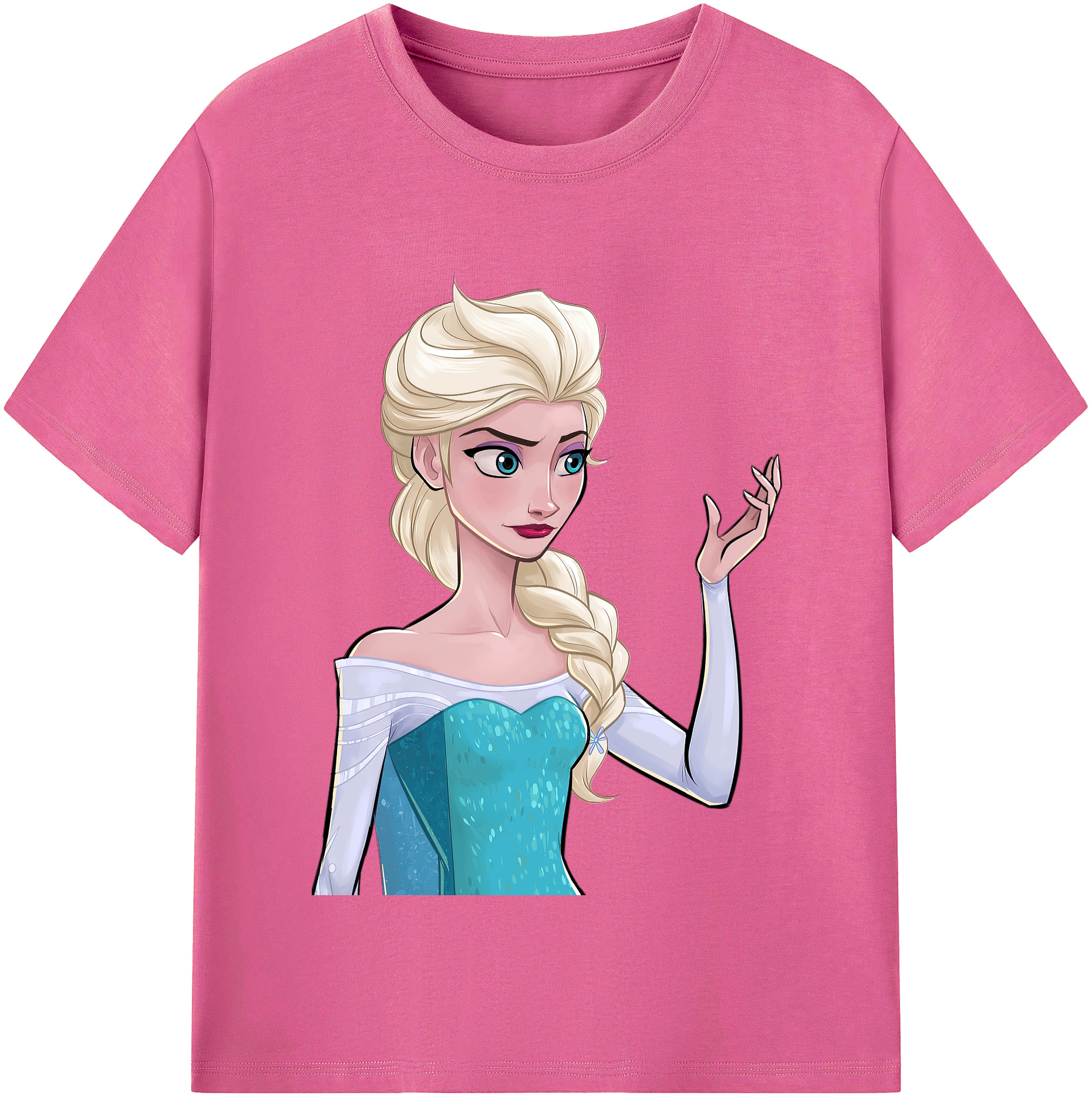 （画像用） アナと雪の女王 アンナ エルサ Frozen Anna Elsa レディースカジュアルプリントTシャツ（綿100％）