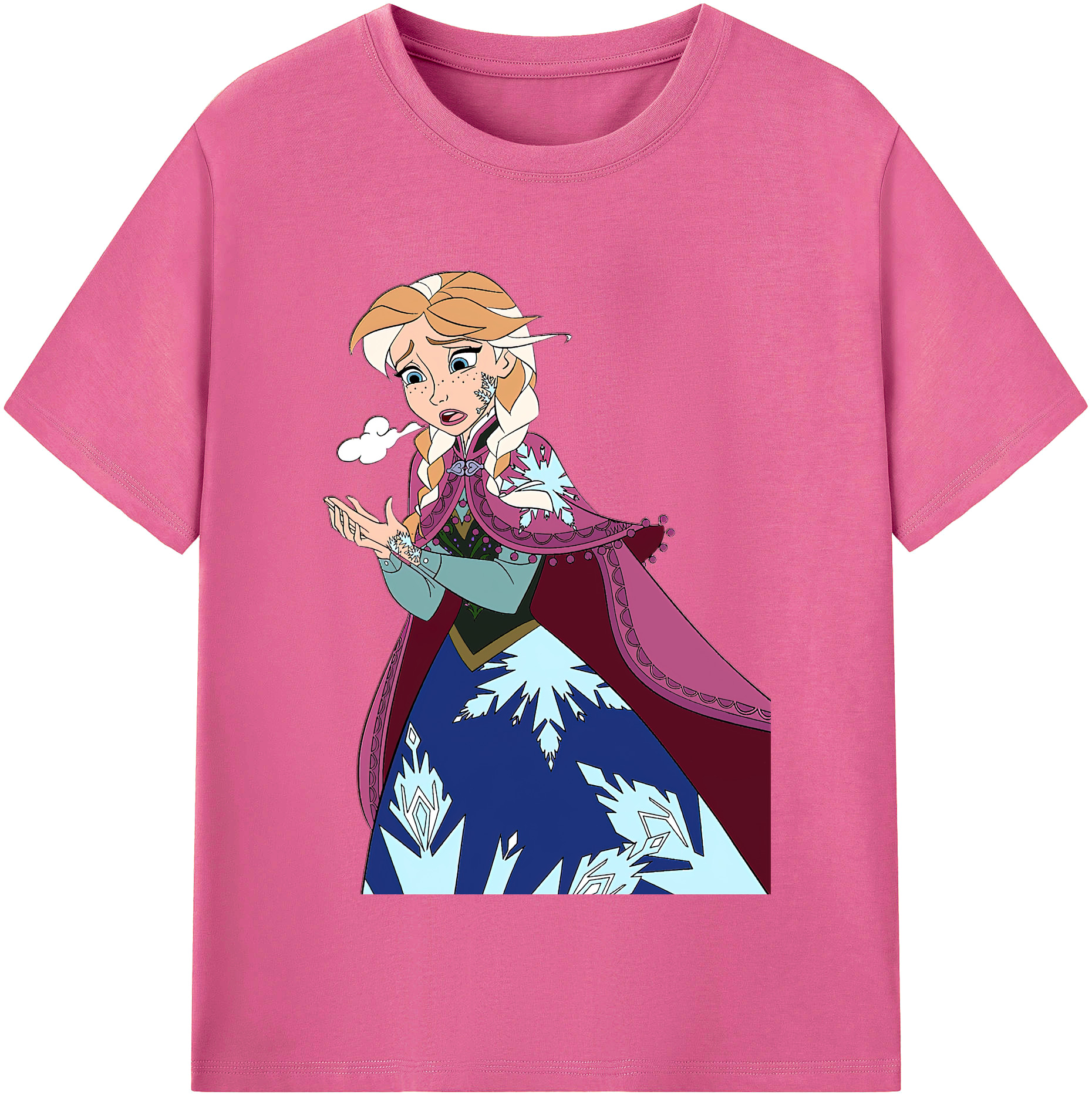 （画像用） アナと雪の女王 アンナ エルサ Frozen Anna Elsa レディースカジュアルプリントTシャツ（綿100％）