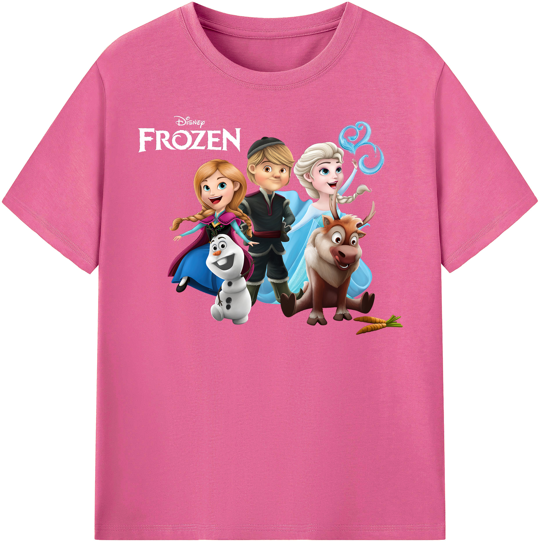 （画像用） アナと雪の女王 アンナ エルサ Frozen Anna Elsa レディースカジュアルプリントTシャツ（綿100％）