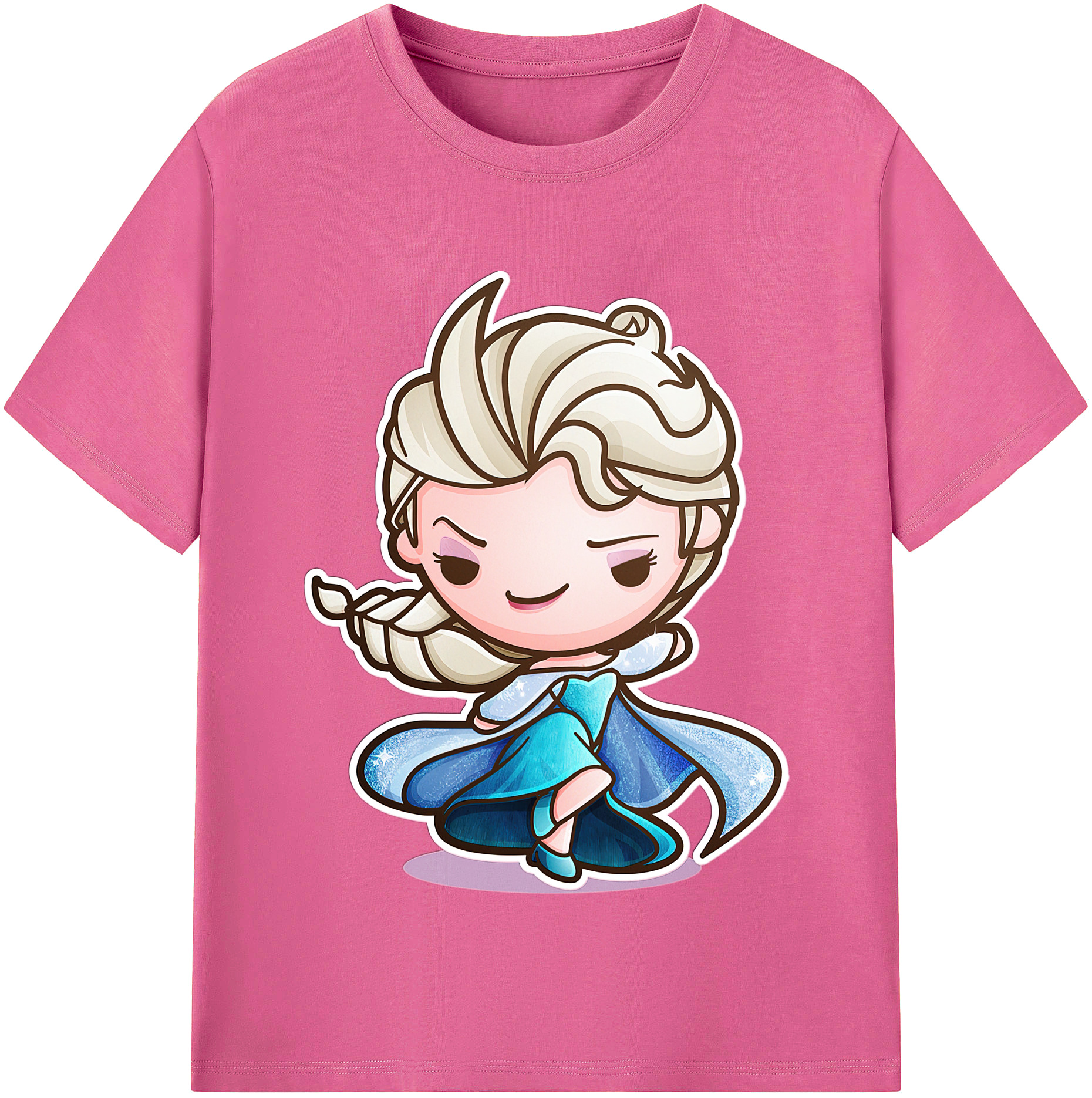 （画像用） アナと雪の女王 アンナ エルサ Frozen Anna Elsa レディースカジュアルプリントTシャツ（綿100％）