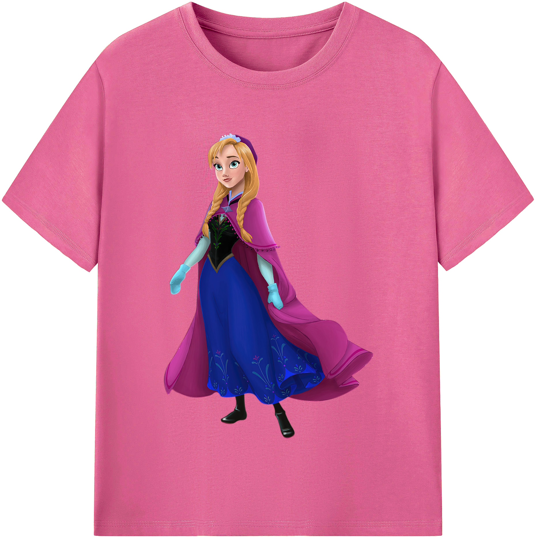 （画像用） アナと雪の女王 アンナ エルサ Frozen Anna Elsa レディースカジュアルプリントTシャツ（綿100％）