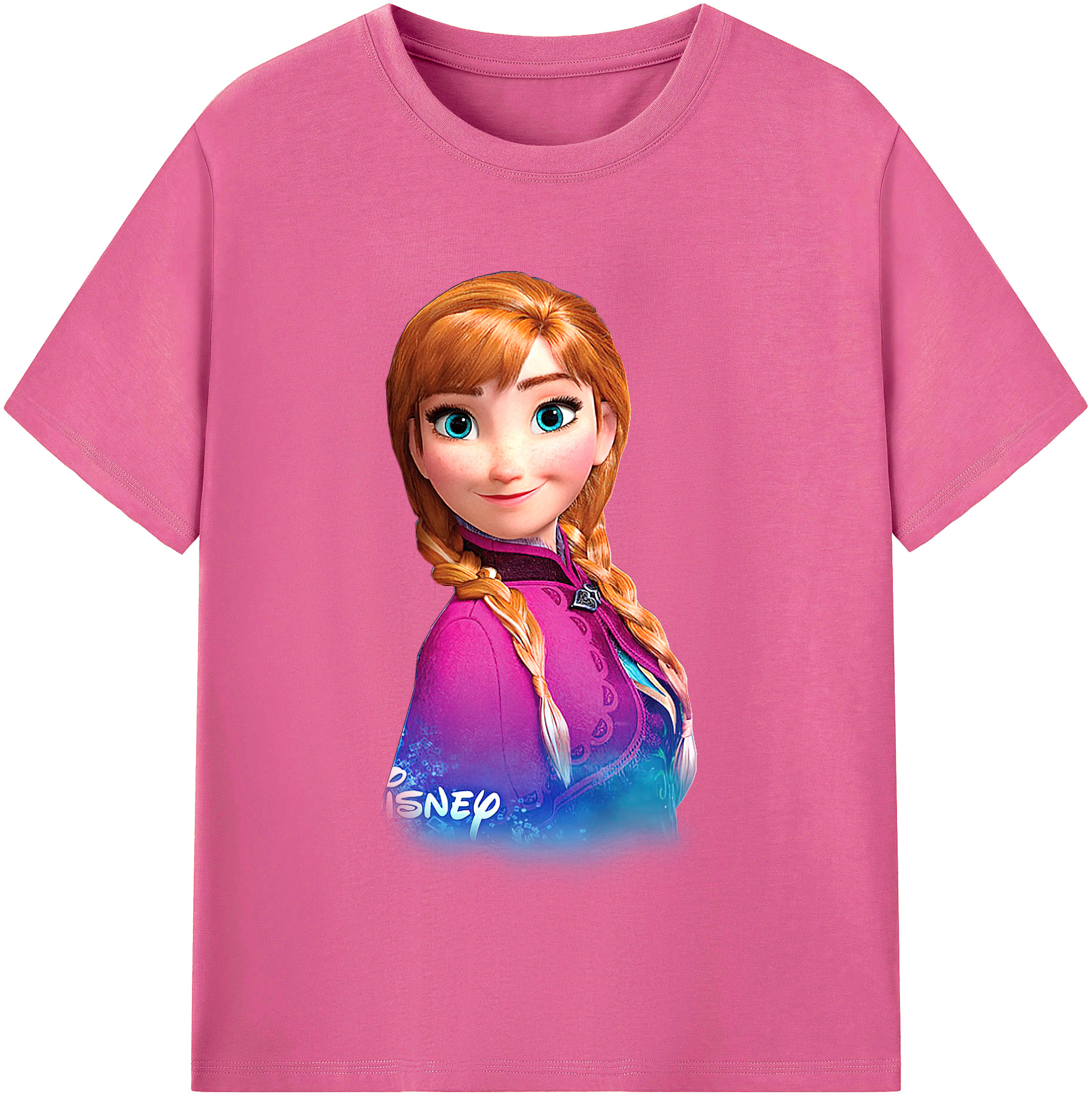 （画像用） アナと雪の女王 アンナ エルサ Frozen Anna Elsa レディースカジュアルプリントTシャツ（綿100％）