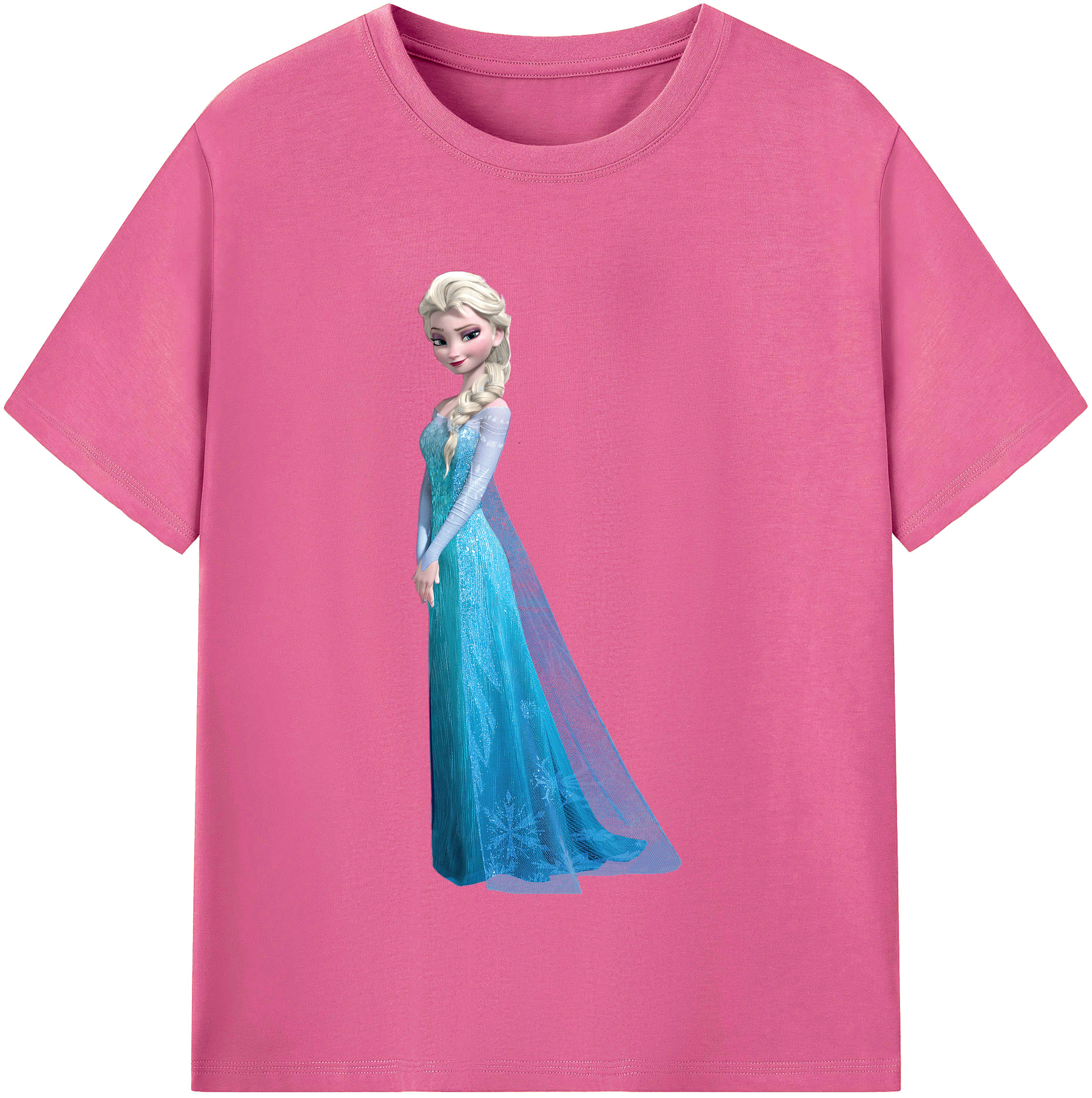 （画像用） アナと雪の女王 アンナ エルサ Frozen Anna Elsa レディースカジュアルプリントTシャツ（綿100％）