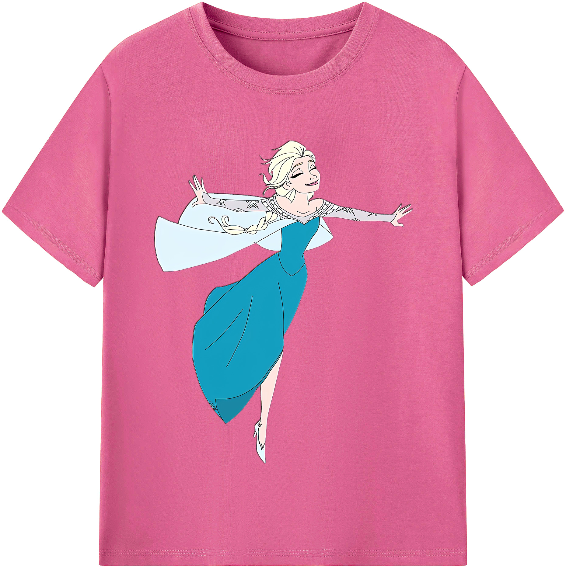 （画像用） アナと雪の女王 アンナ エルサ Frozen Anna Elsa レディースカジュアルプリントTシャツ（綿100％）