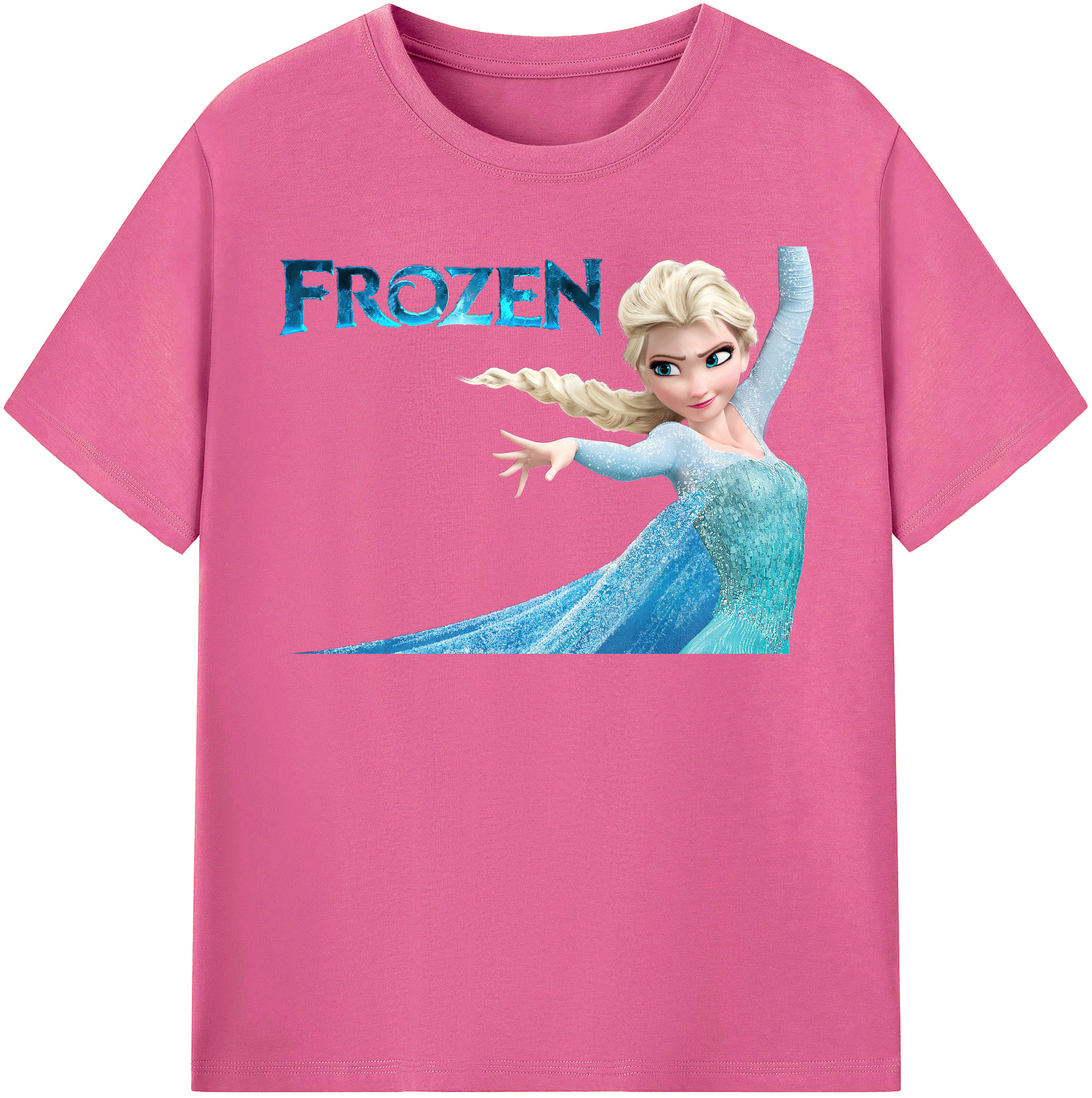 （画像用） アナと雪の女王 アンナ エルサ Frozen Anna Elsa レディースカジュアルプリントTシャツ（綿100％）