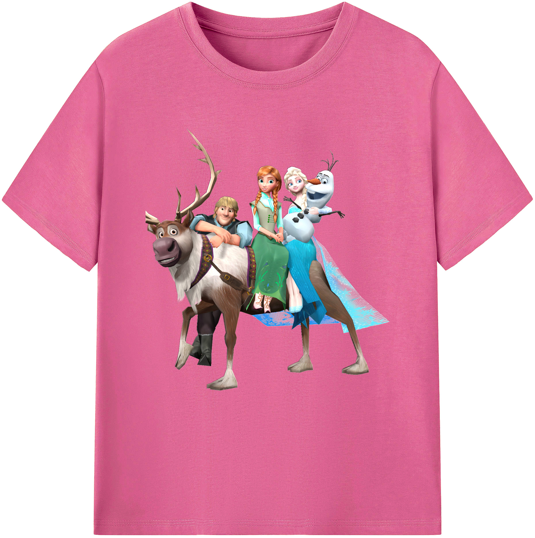 （画像用） アナと雪の女王 アンナ エルサ Frozen Anna Elsa レディースカジュアルプリントTシャツ（綿100％）