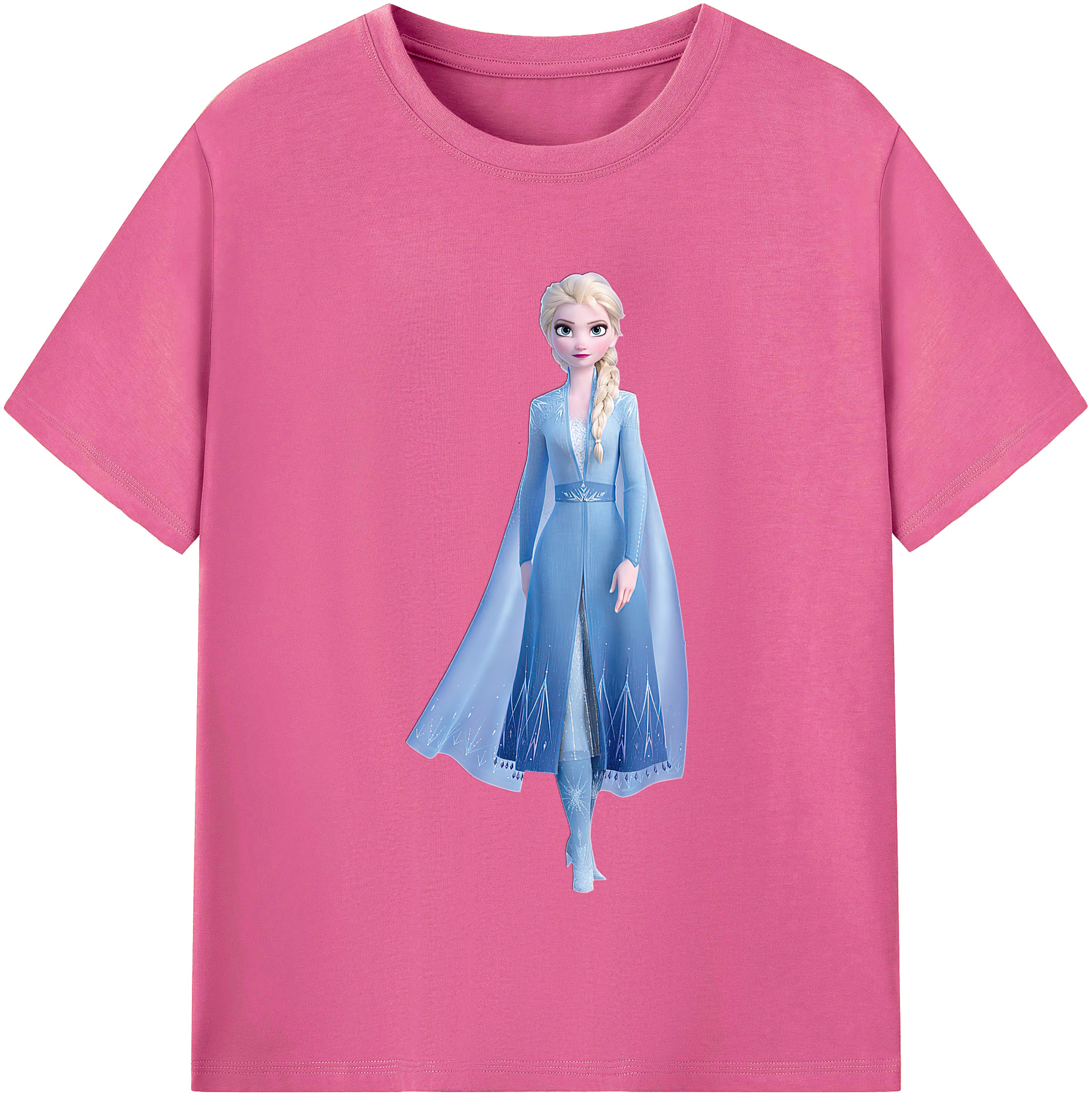 （画像用） アナと雪の女王 アンナ エルサ Frozen Anna Elsa レディースカジュアルプリントTシャツ（綿100％）