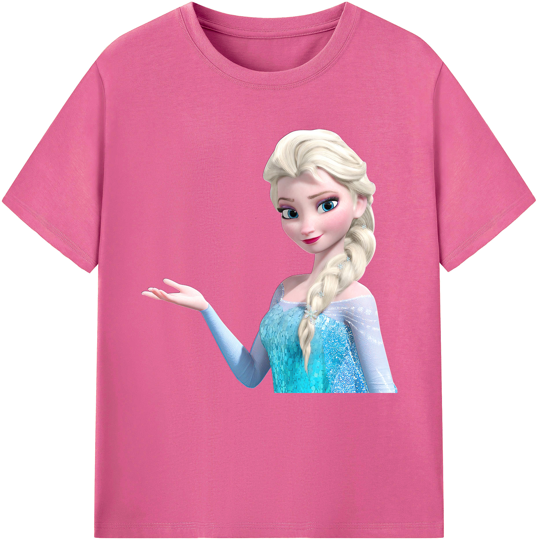 （画像用） アナと雪の女王 アンナ エルサ Frozen Anna Elsa レディースカジュアルプリントTシャツ（綿100％）