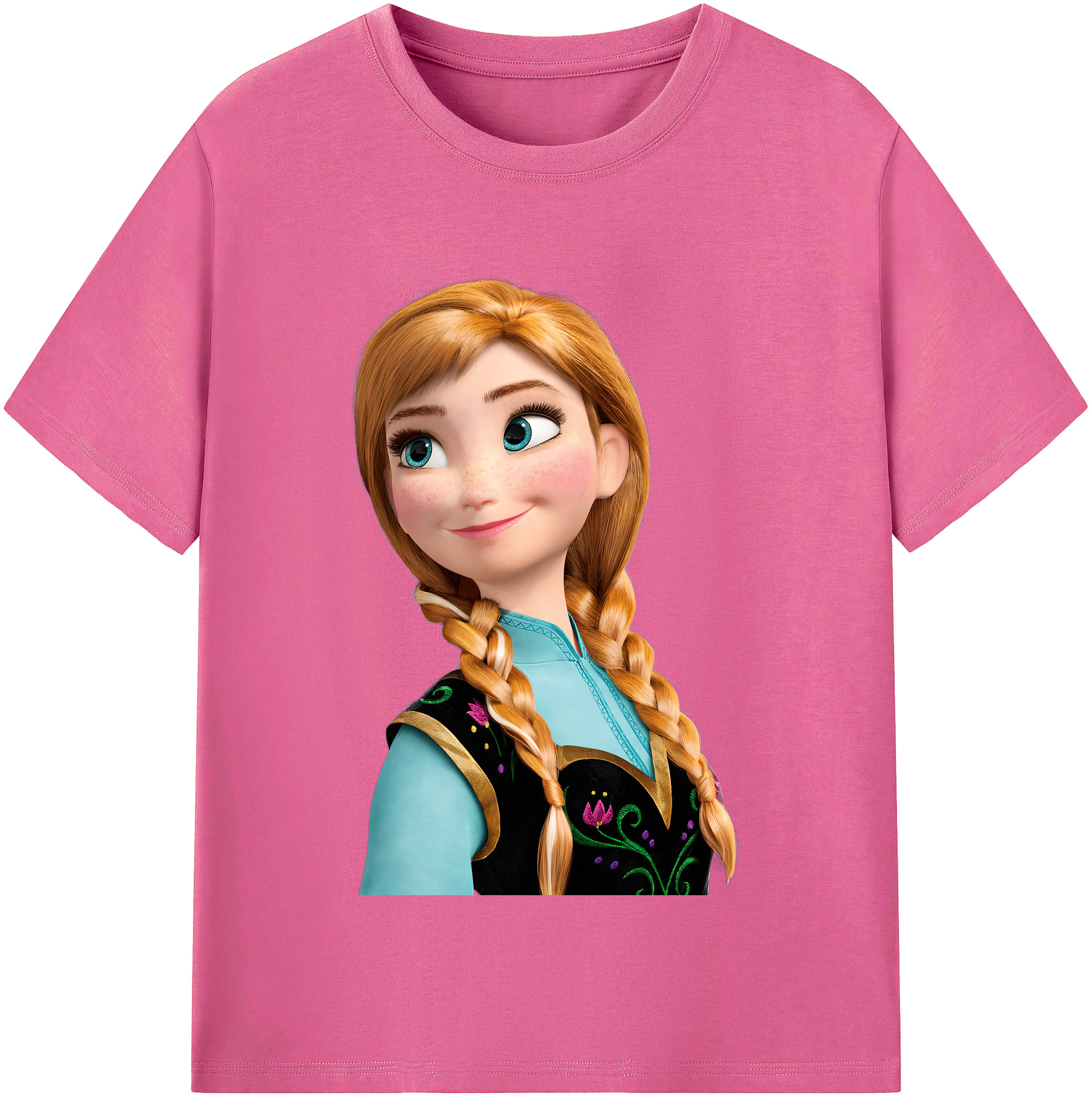 （画像用） アナと雪の女王 アンナ エルサ Frozen Anna Elsa レディースカジュアルプリントTシャツ（綿100％）