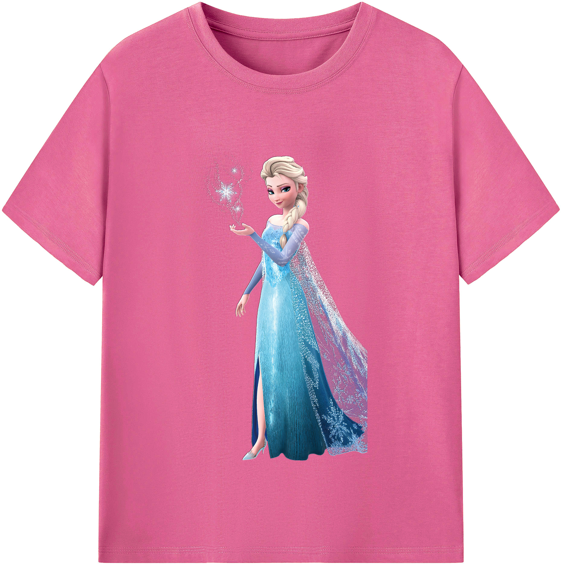 （画像用） アナと雪の女王 アンナ エルサ Frozen Anna Elsa レディースカジュアルプリントTシャツ（綿100％）