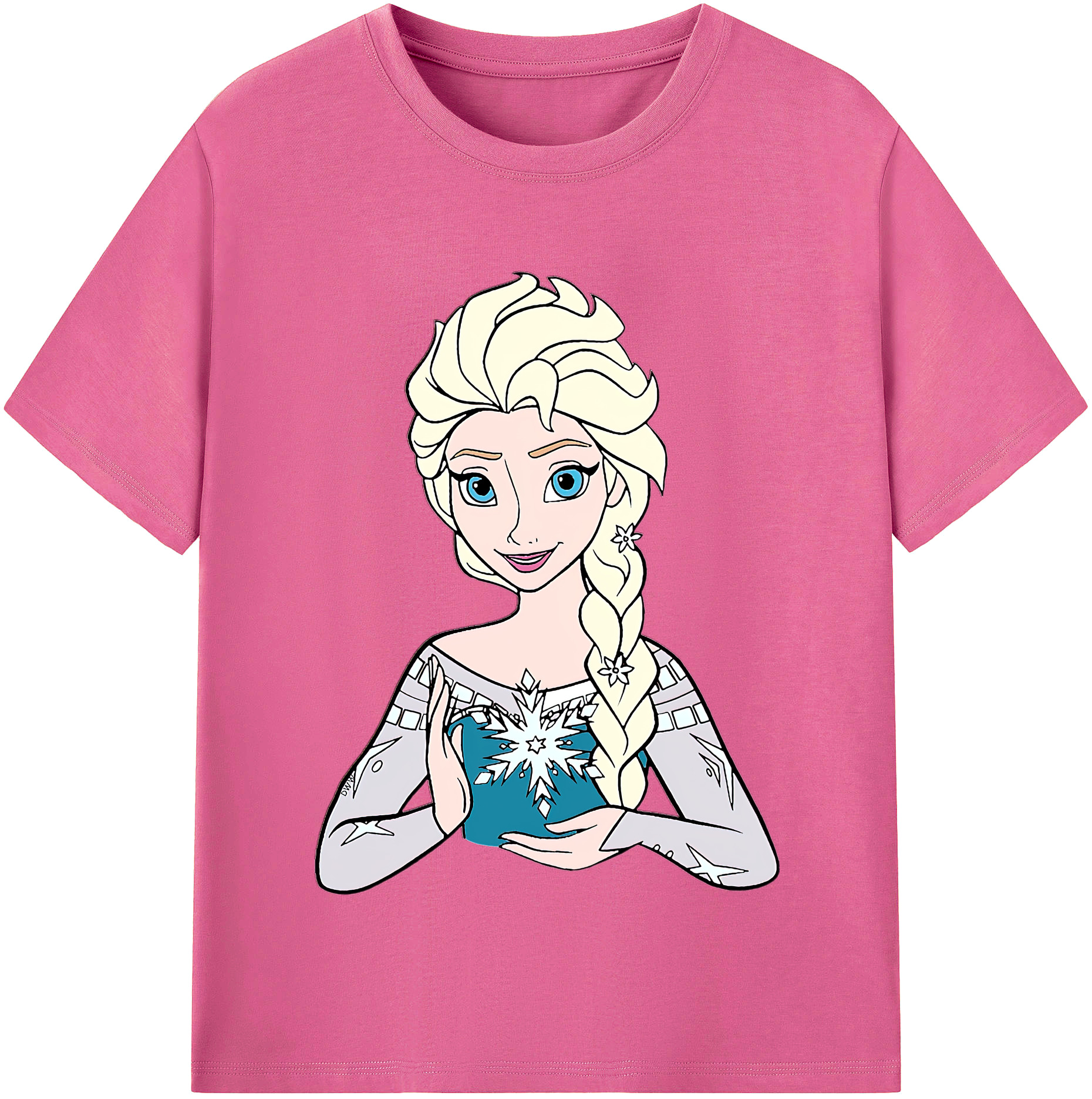 （画像用） アナと雪の女王 アンナ エルサ Frozen Anna Elsa レディースカジュアルプリントTシャツ（綿100％）