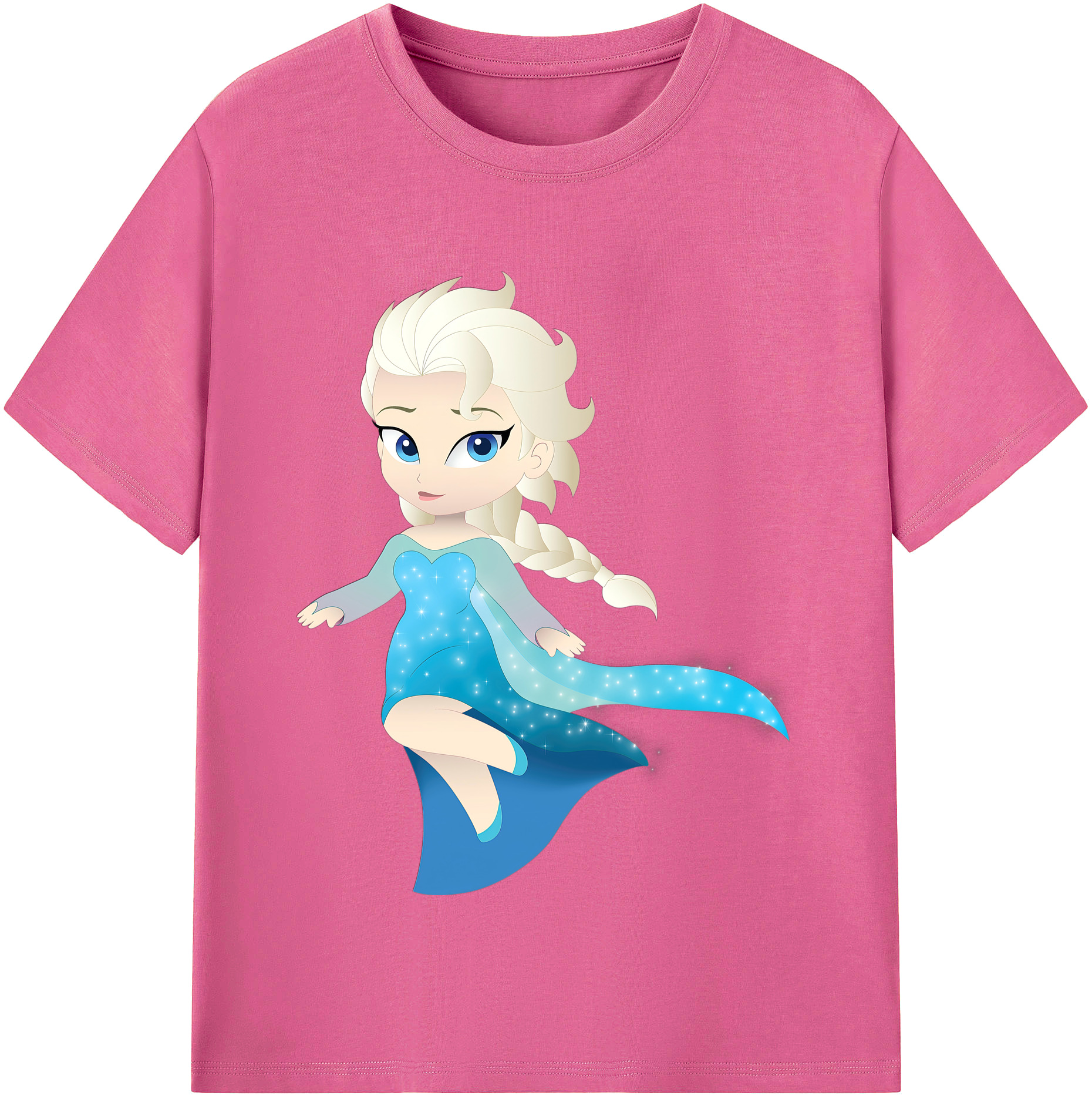 （画像用） アナと雪の女王 アンナ エルサ Frozen Anna Elsa レディースカジュアルプリントTシャツ（綿100％）