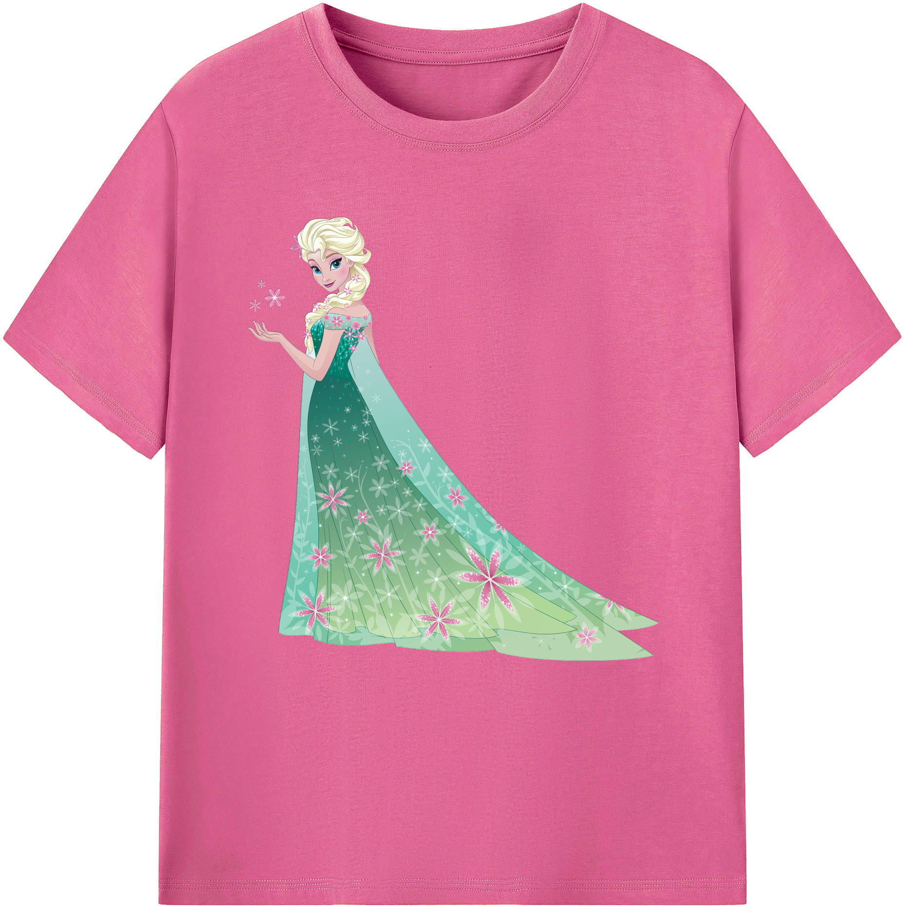 （画像用） アナと雪の女王 アンナ エルサ Frozen Anna Elsa レディースカジュアルプリントTシャツ（綿100％）