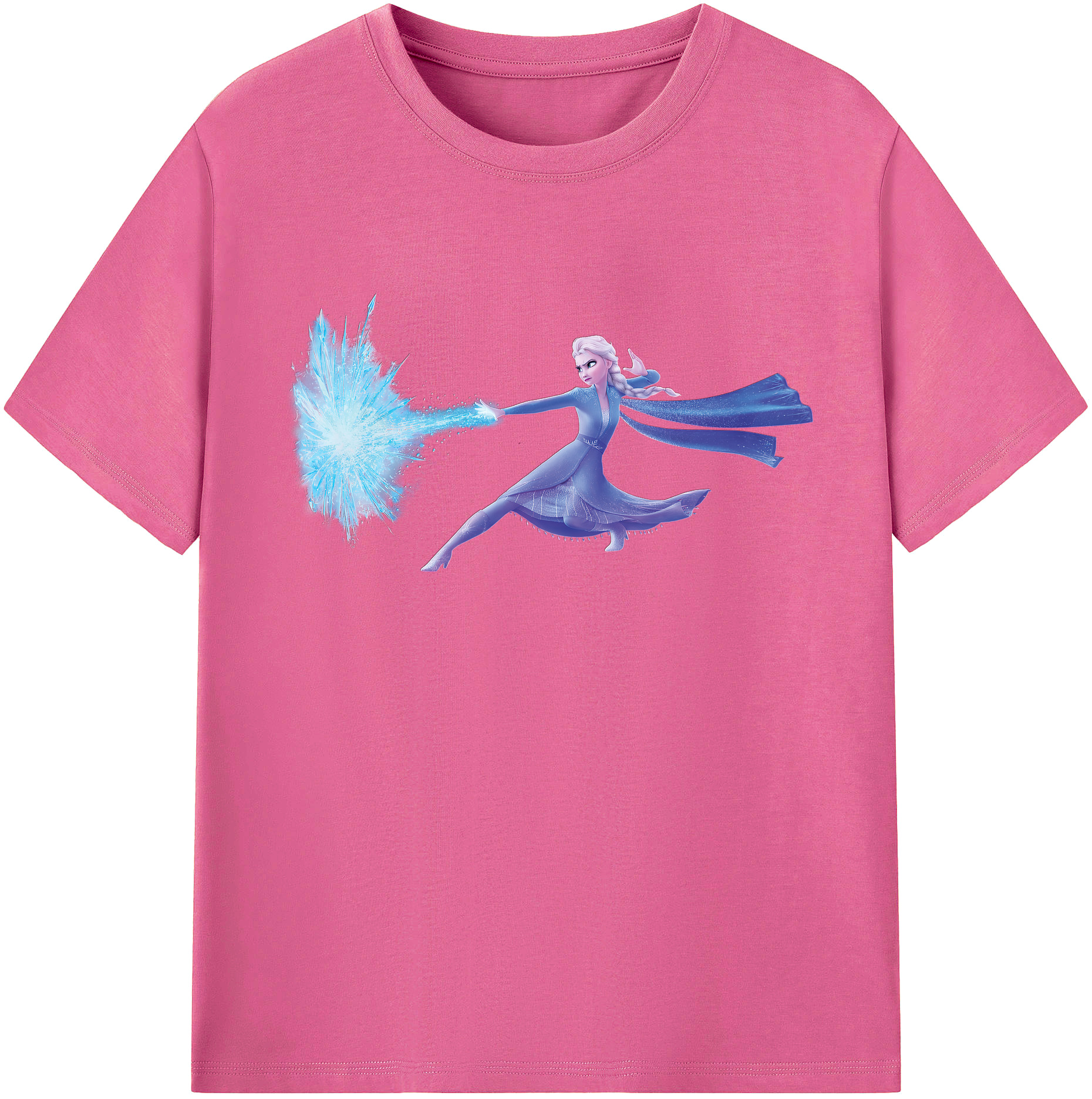 （画像用） アナと雪の女王 アンナ エルサ Frozen Anna Elsa レディースカジュアルプリントTシャツ（綿100％）