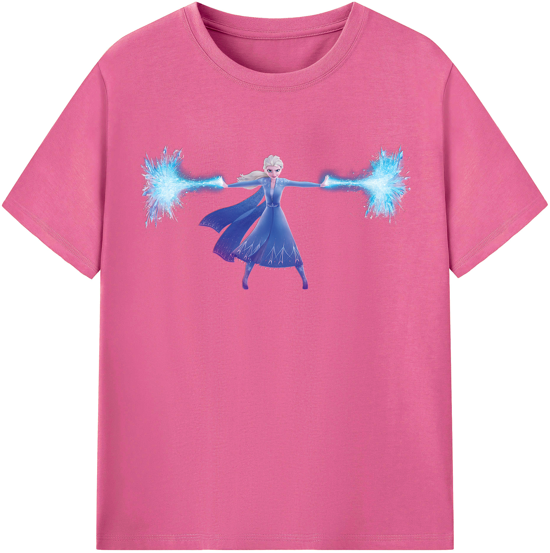 （画像用） アナと雪の女王 アンナ エルサ Frozen Anna Elsa レディースカジュアルプリントTシャツ（綿100％）