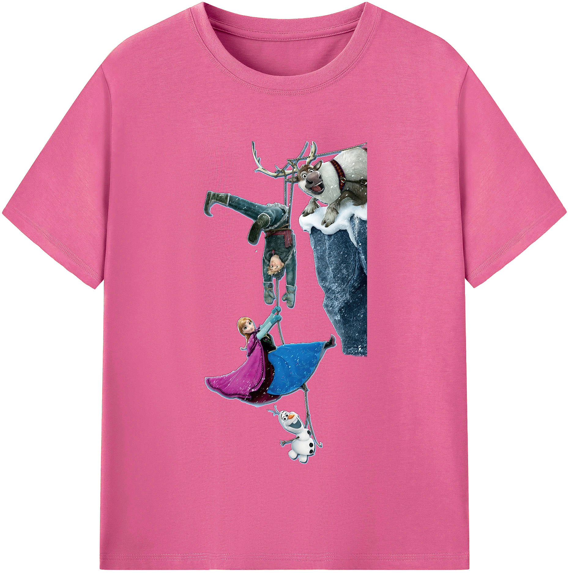 （画像用） アナと雪の女王 アンナ エルサ Frozen Anna Elsa レディースカジュアルプリントTシャツ（綿100％）