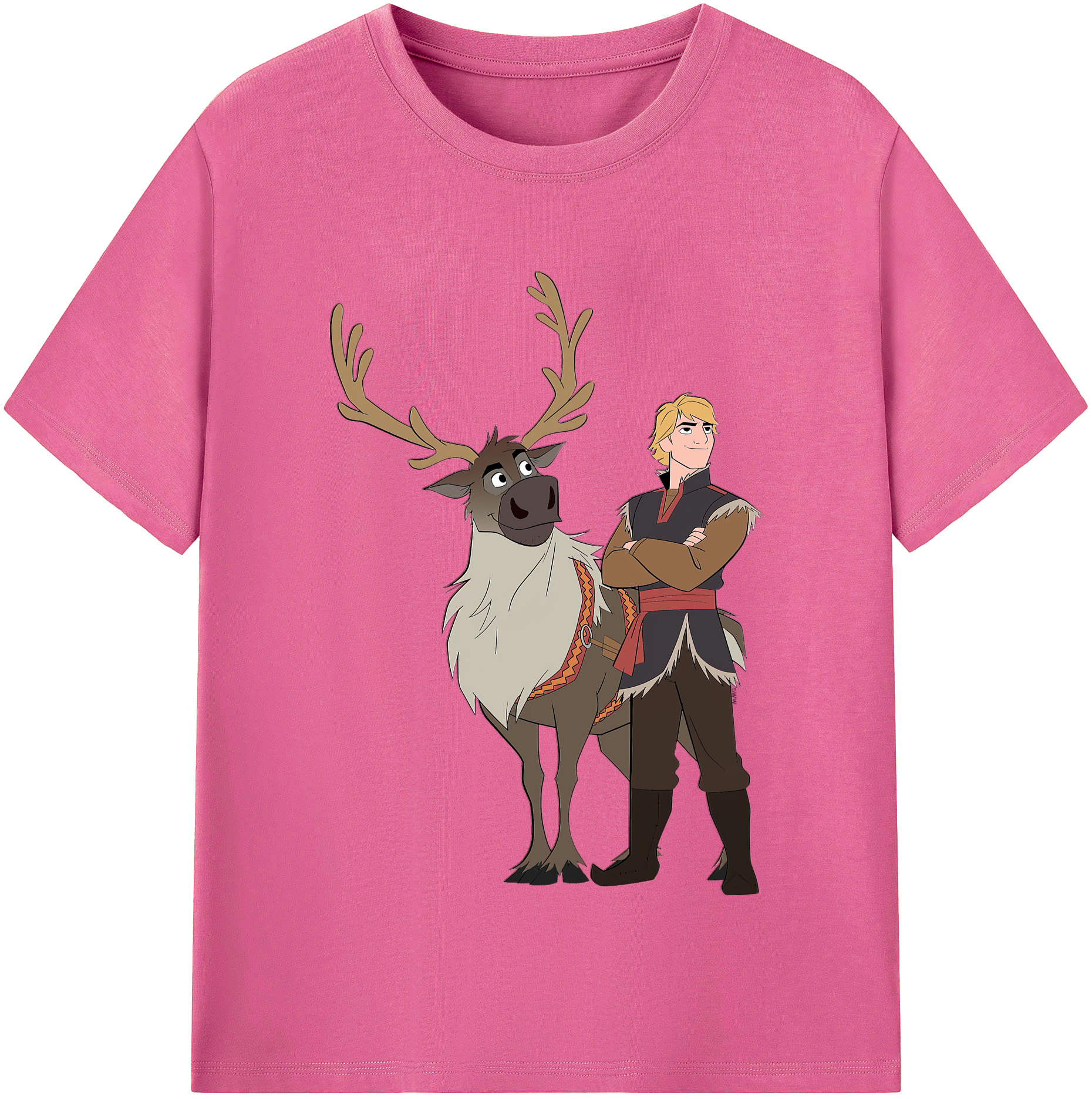 （画像用） アナと雪の女王 アンナ エルサ Frozen Anna Elsa レディースカジュアルプリントTシャツ（綿100％）