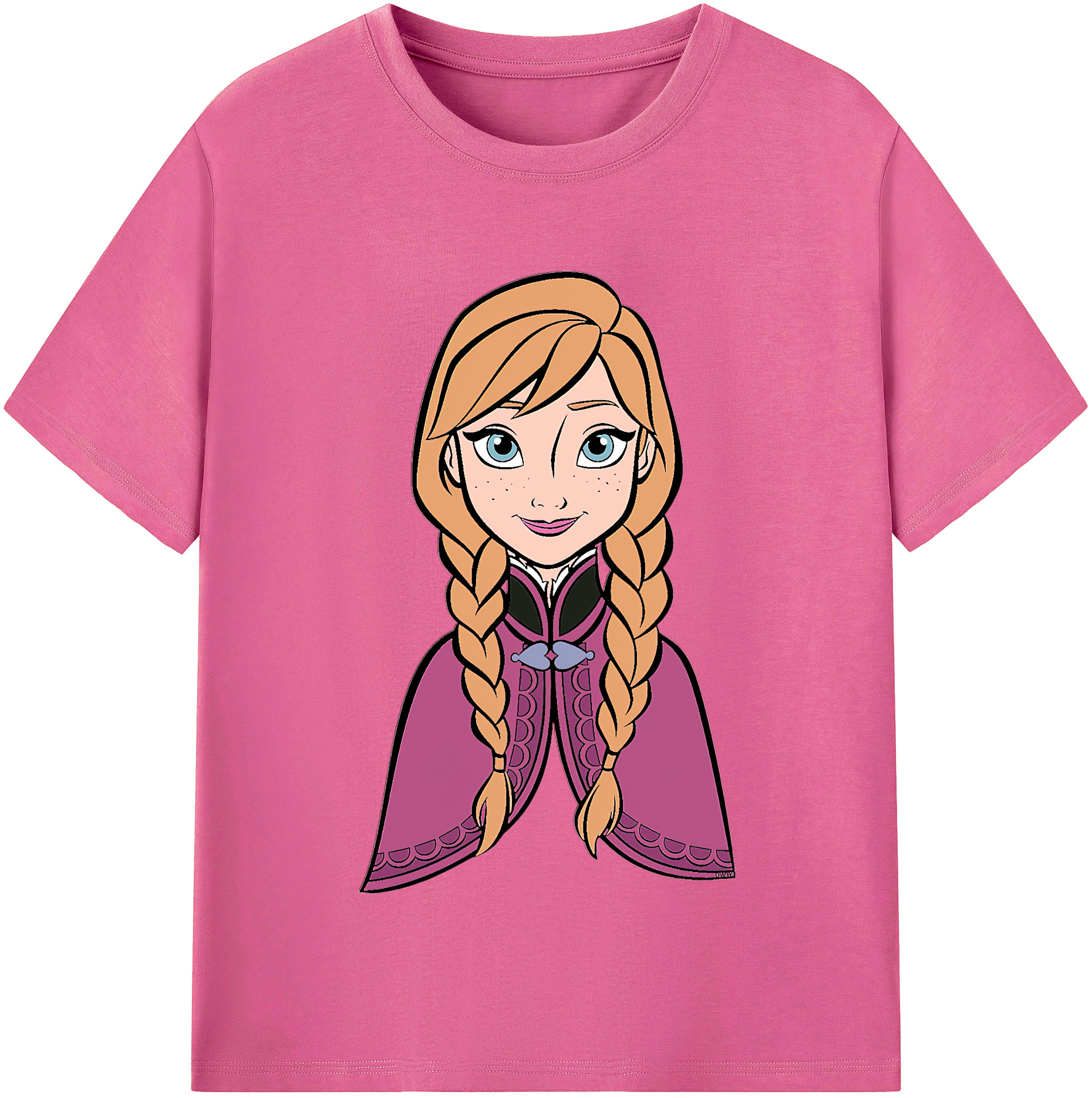 （画像用） アナと雪の女王 アンナ エルサ Frozen Anna Elsa レディースカジュアルプリントTシャツ（綿100％）