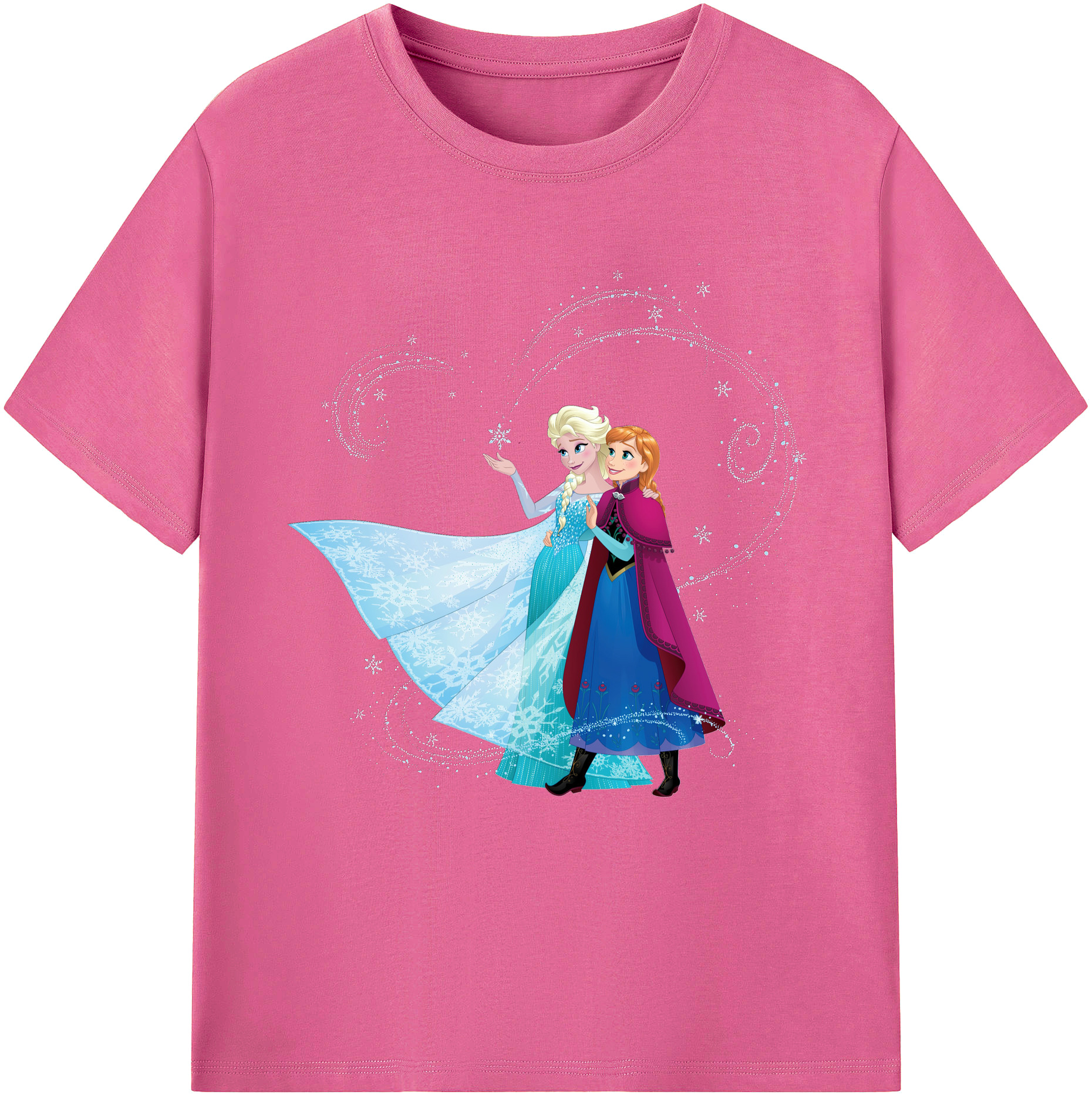 （画像用） アナと雪の女王 アンナ エルサ Frozen Anna Elsa レディースカジュアルプリントTシャツ（綿100％）