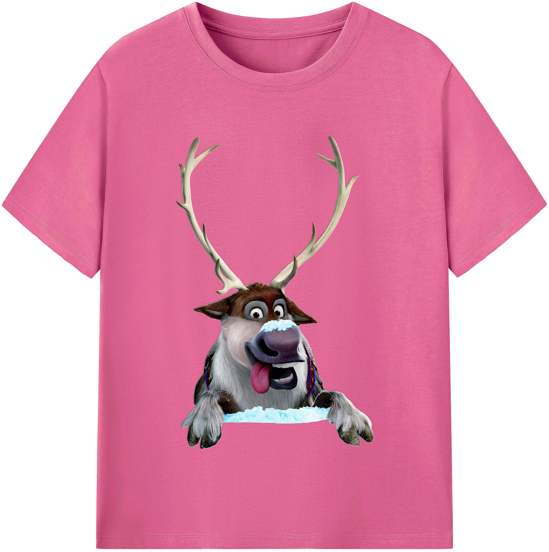 （画像用） アナと雪の女王 アンナ エルサ Frozen Anna Elsa レディースカジュアルプリントTシャツ（綿100％）