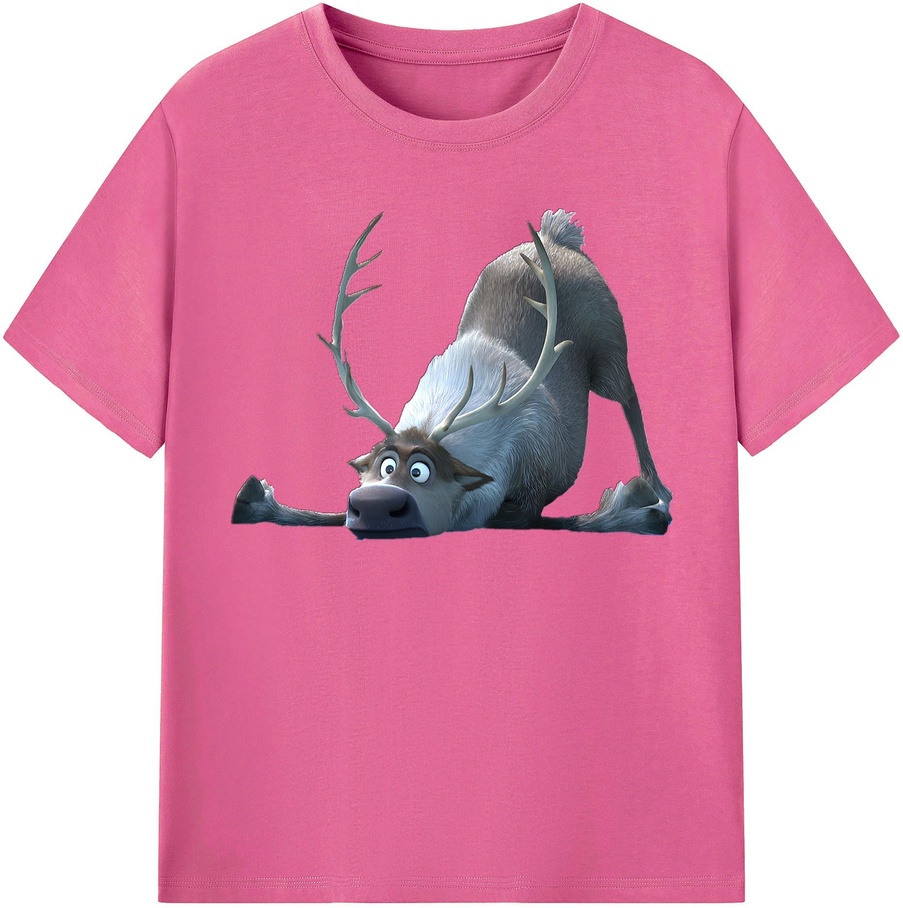 （画像用） アナと雪の女王 アンナ エルサ Frozen Anna Elsa レディースカジュアルプリントTシャツ（綿100％）
