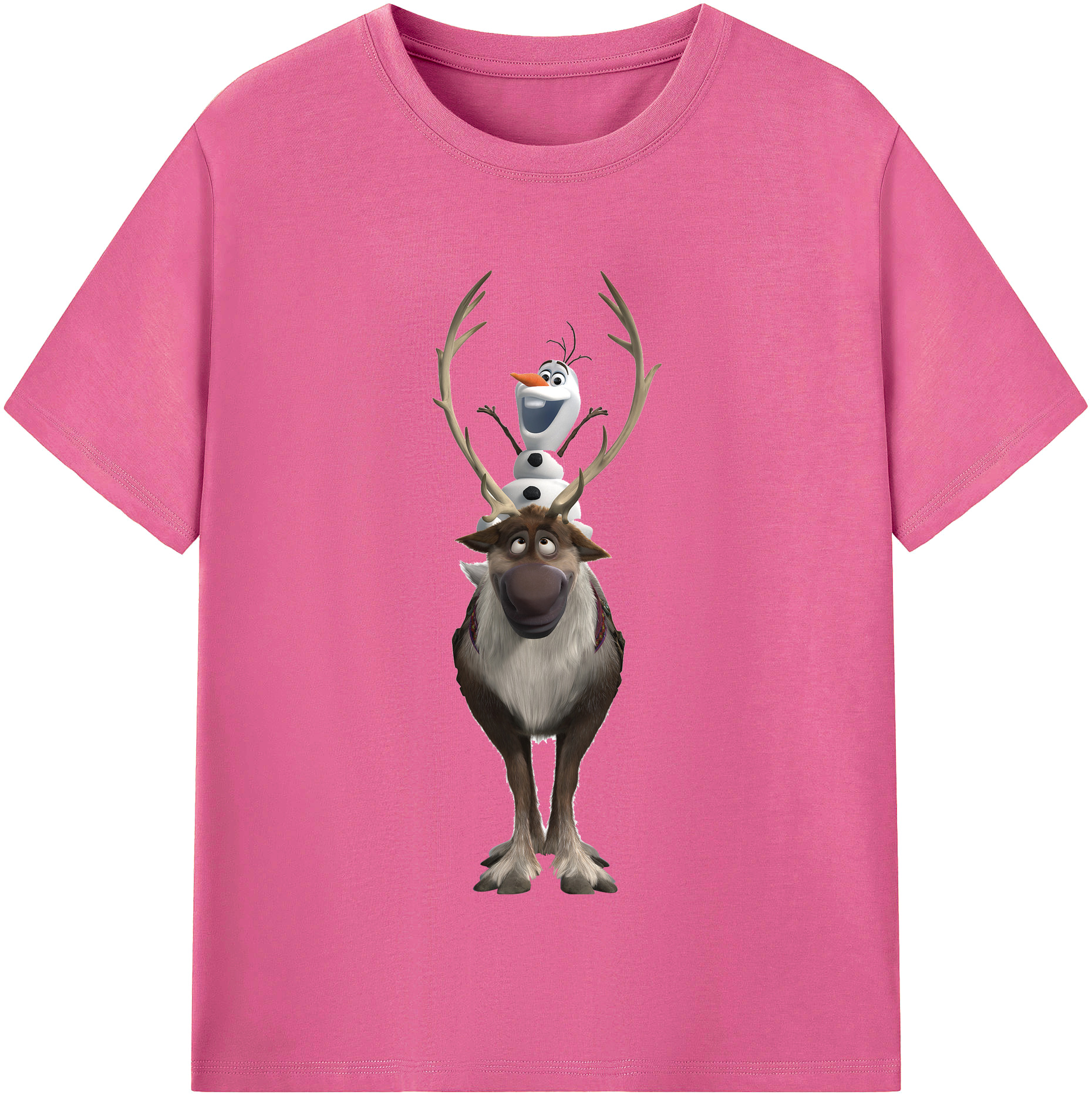 （画像用） アナと雪の女王 アンナ エルサ Frozen Anna Elsa レディースカジュアルプリントTシャツ（綿100％）