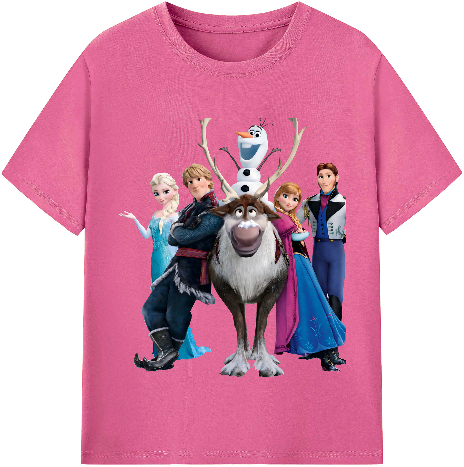 （画像用） アナと雪の女王 アンナ エルサ Frozen Anna Elsa レディースカジュアルプリントTシャツ（綿100％）